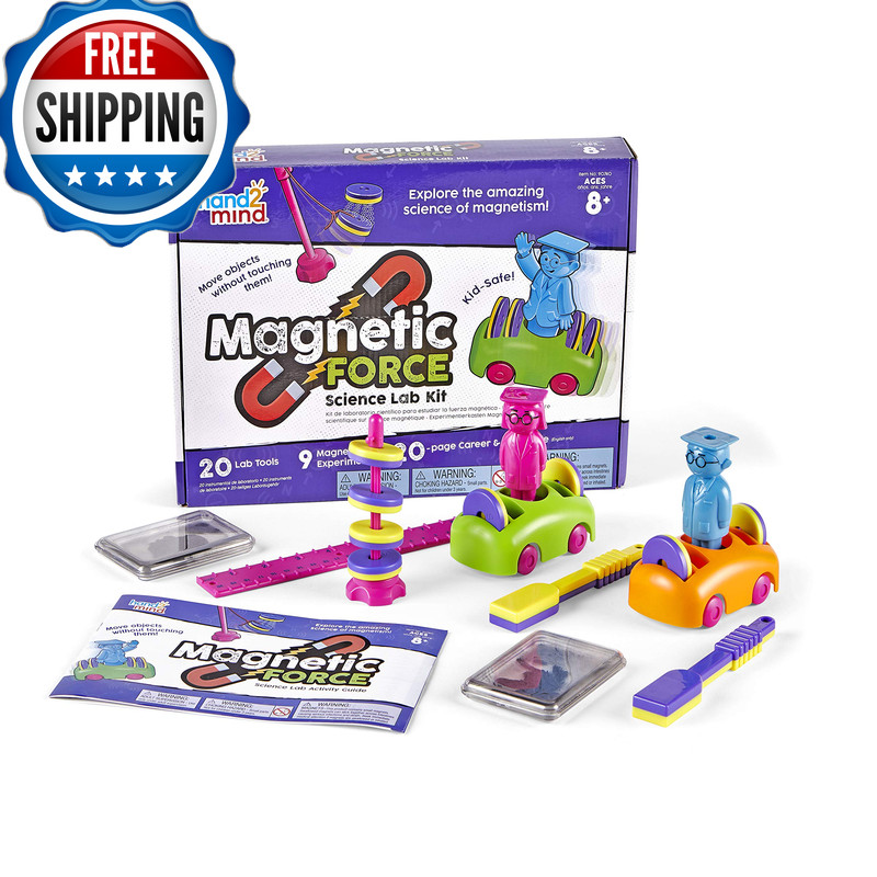 Hand2Mind Magnetic Science Kit For Kids 8-12 Kids Science Kit Fact-Filled Guide