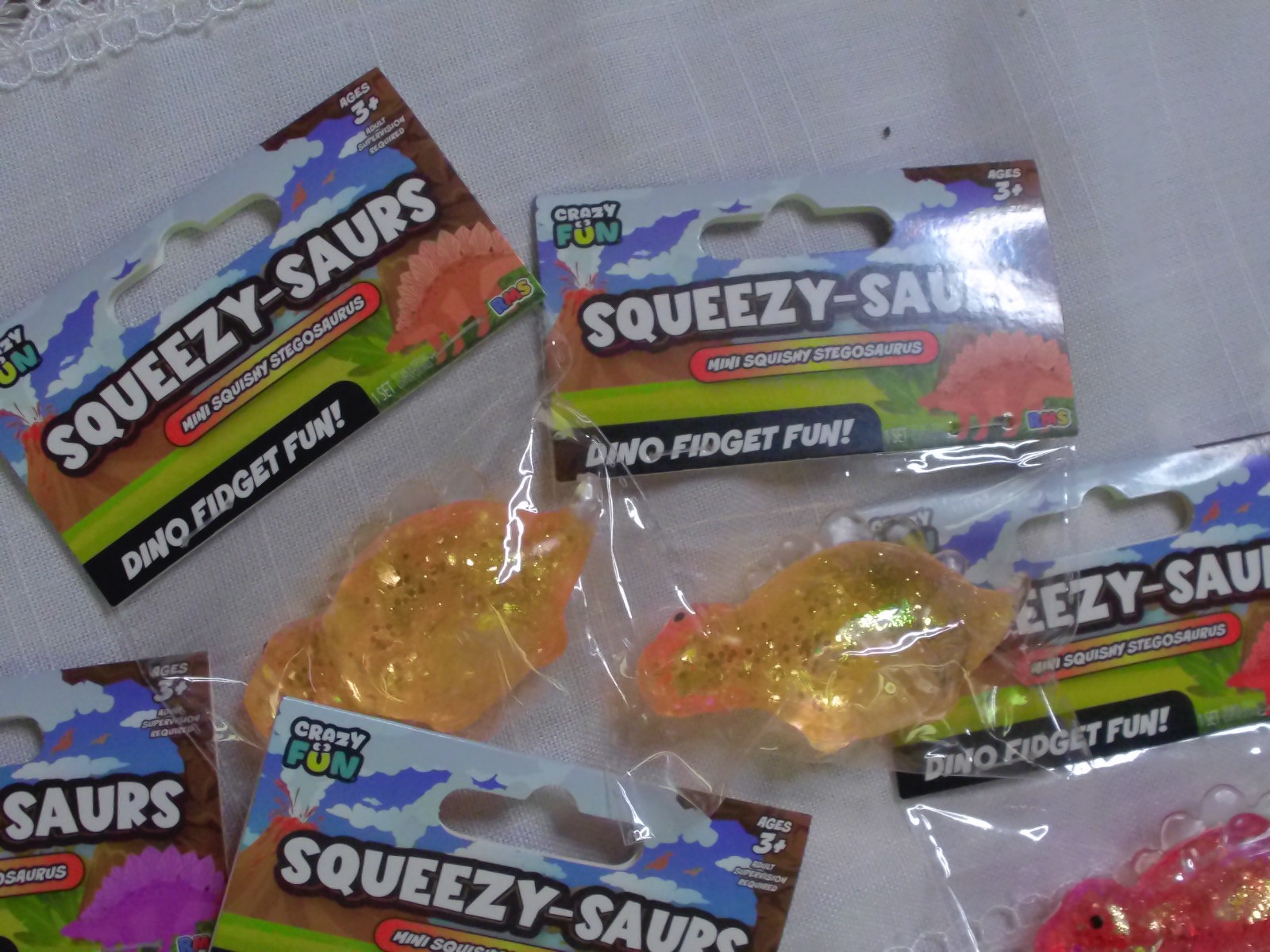 RMS CRAZY FUN Squeezy-Saurs MINI Squishy Dinosaurs LOT of 9 ~ Stress Relieving