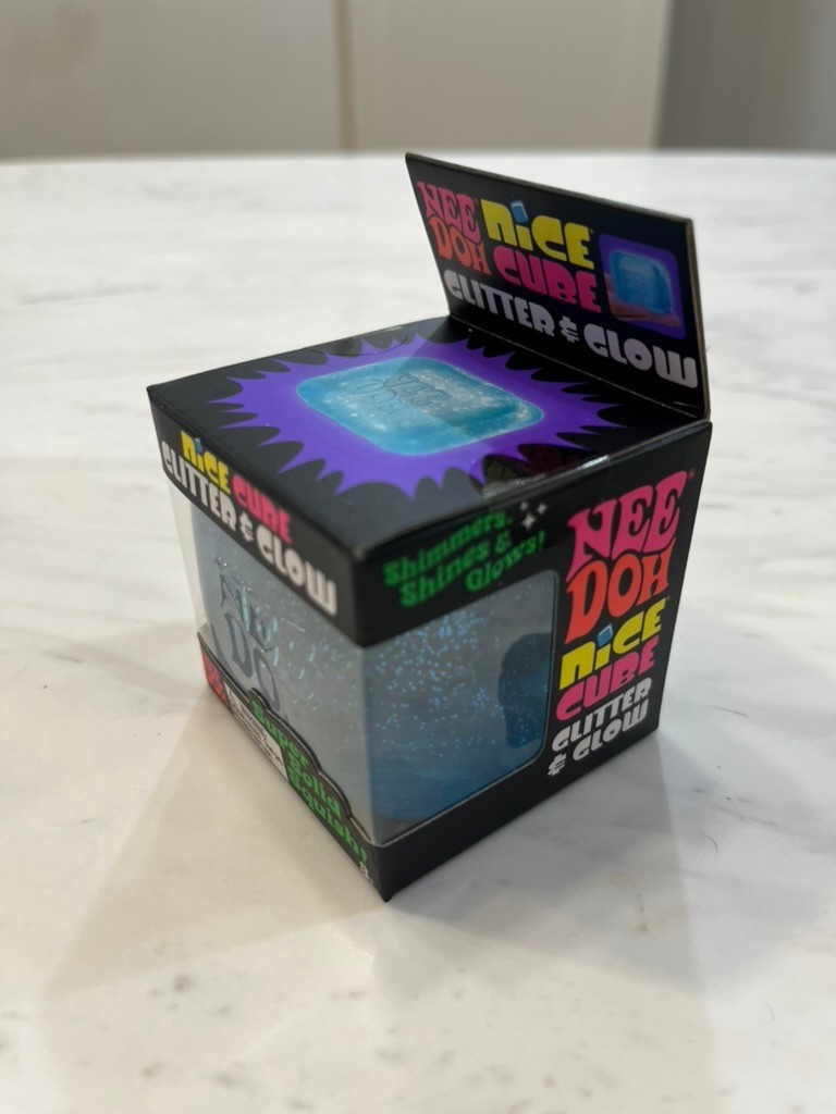 NeeDoh Nice Cube Glitter & Glow BLUE, Authentic USA Seller, In Hand, Ships Fast!