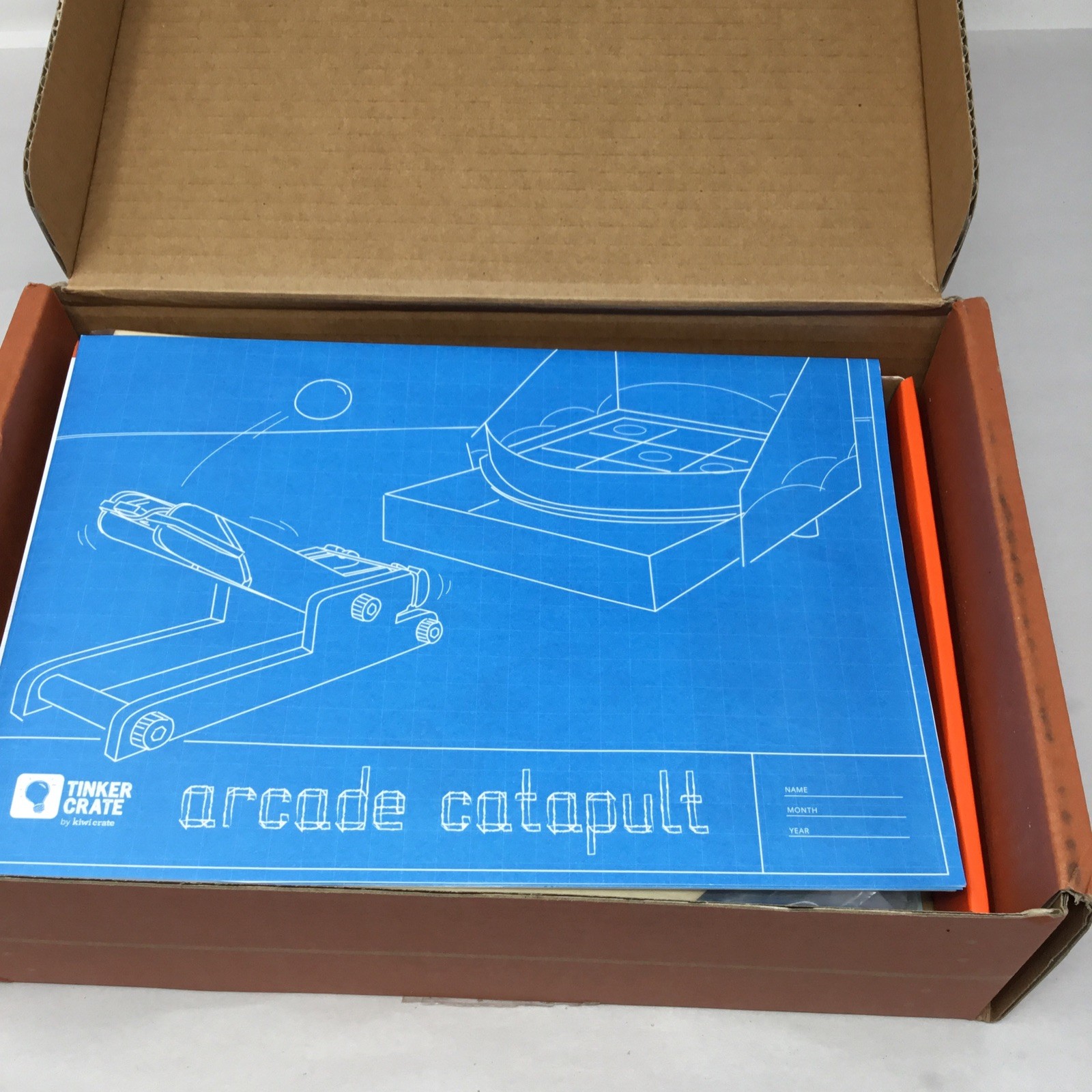 NEW Kiwi Co Tinker Crate Educational Kit Make Your Own Arcade Catapult Toy