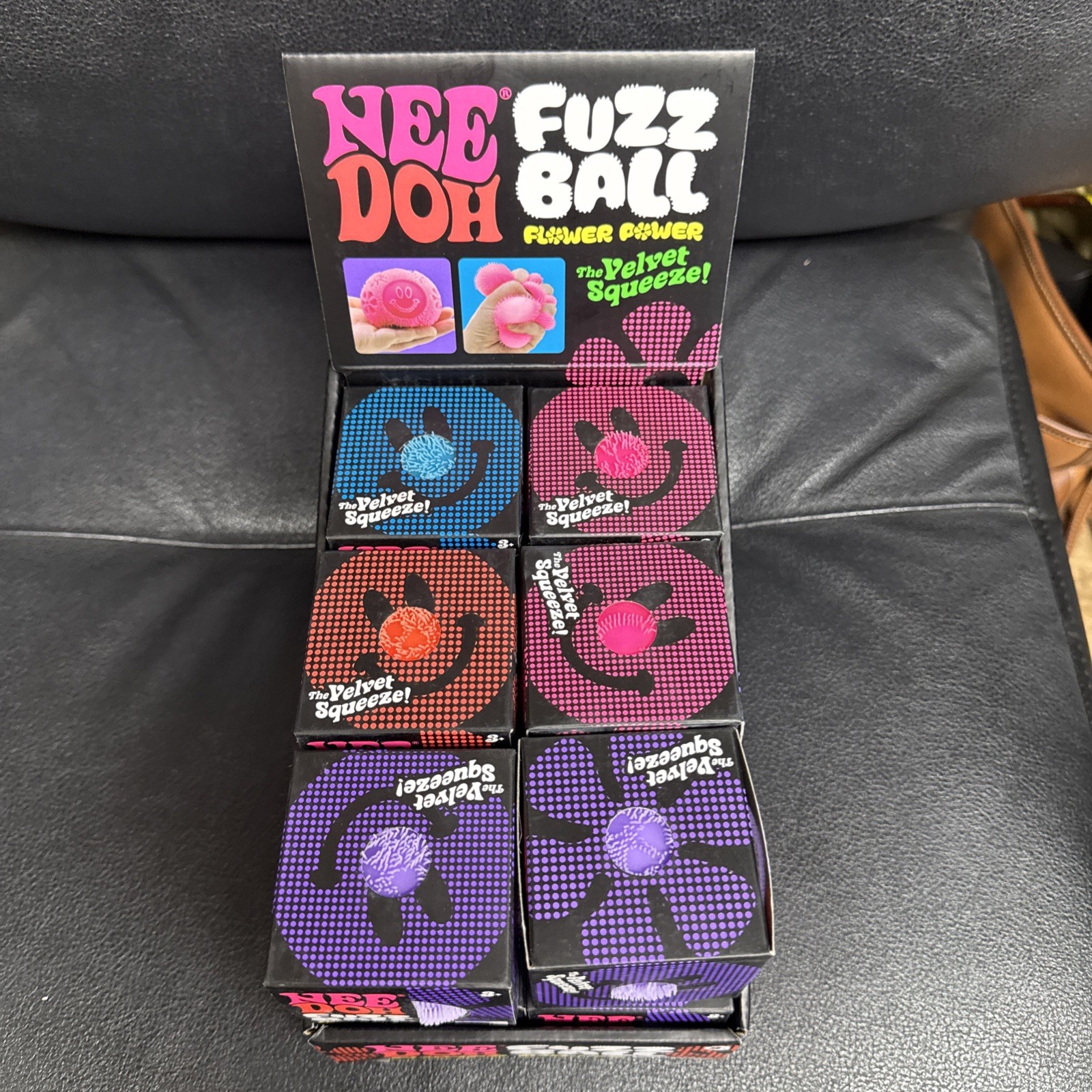 Lot of 12 Nee Doh FUZZ BALL Flower Power Squish Stress Ball Fuzzball NeeDoh NEW