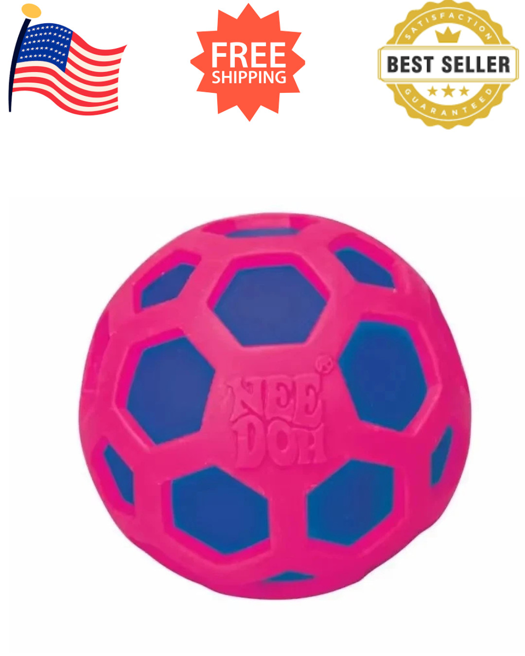 NeeDoh Atomic Squishy Stress Relief Ball Fidget Toy Sensory Pink Box Gift