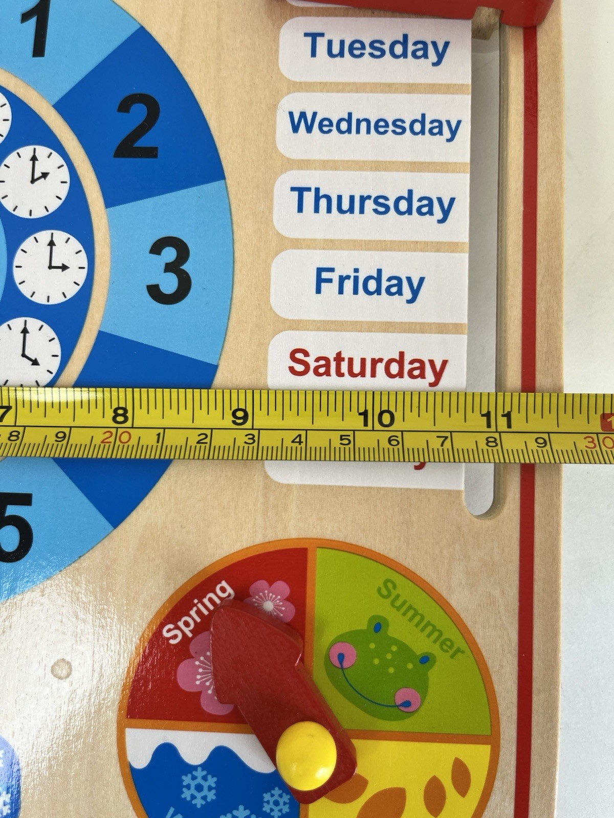Wooden Calendar & Clock Board Learning Toy All-In-One Weather Season Date Chart