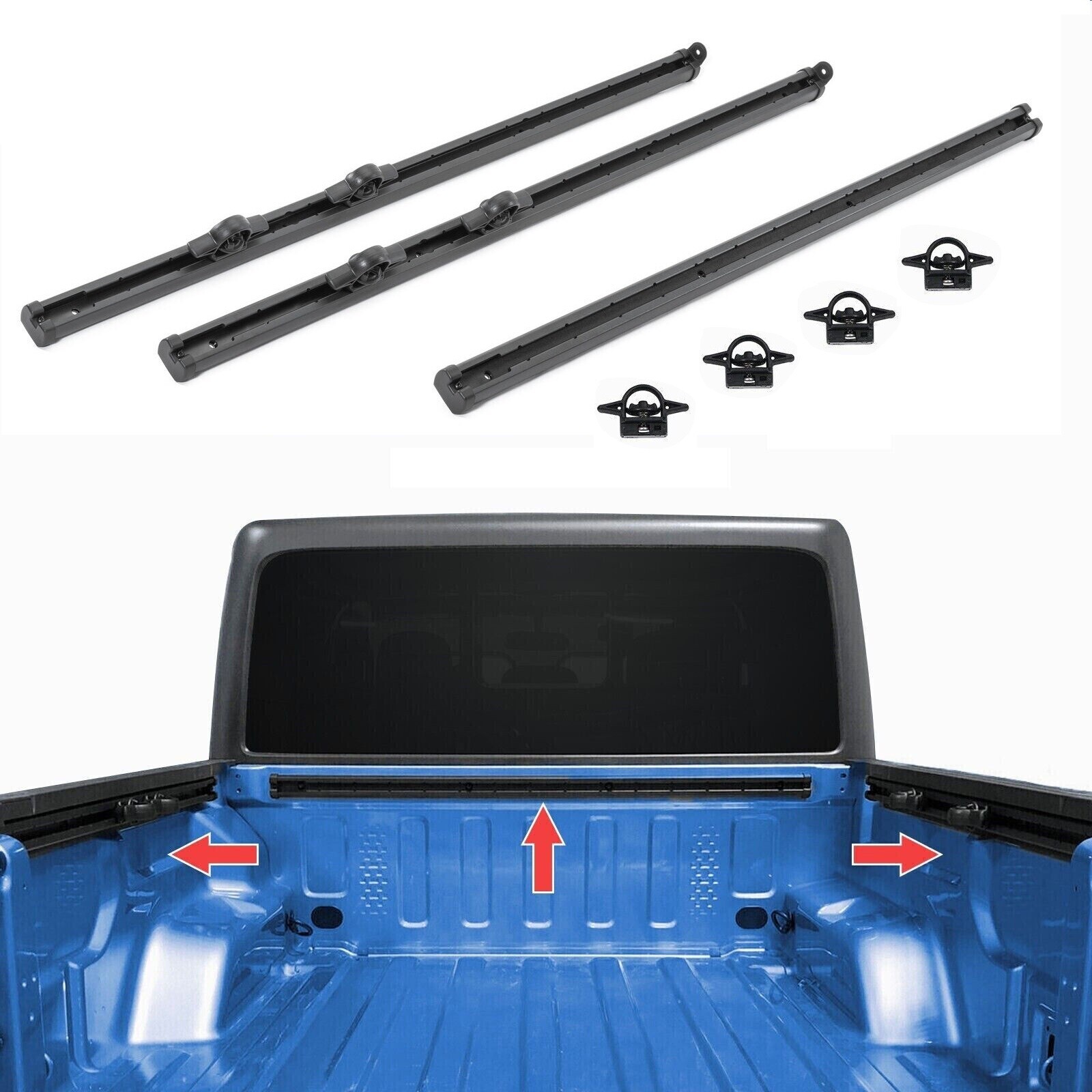 Fit for Jeep Gladiator Trail Rail System Compatible with 2020-2023 Gladiator Bed