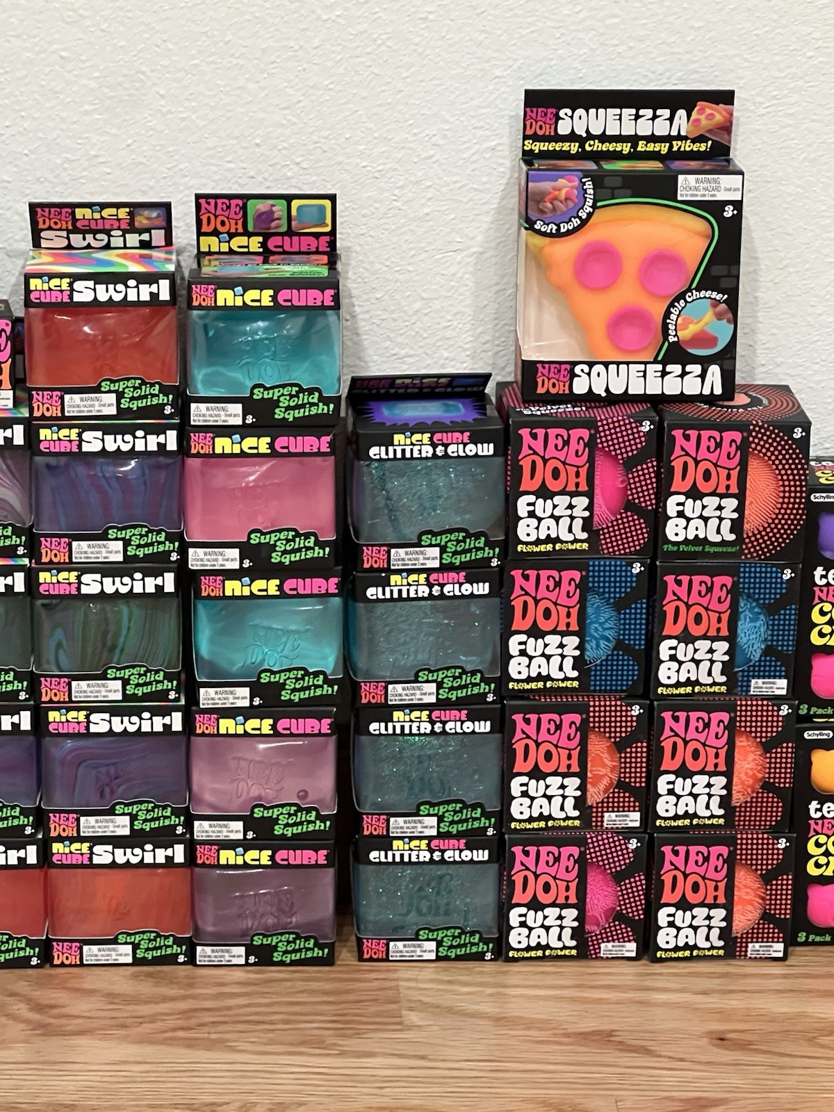 NeeDoh Bundle Lot of 93 Items Pizza Nice Cream Dream Drop Jelly Fish Fuzz Cube