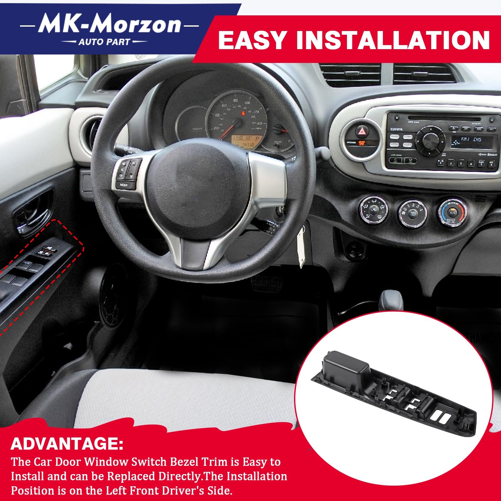 Driver Left Window Switch Bezel Trim For 2012-2014 Toyota Yaris 74232-52550
