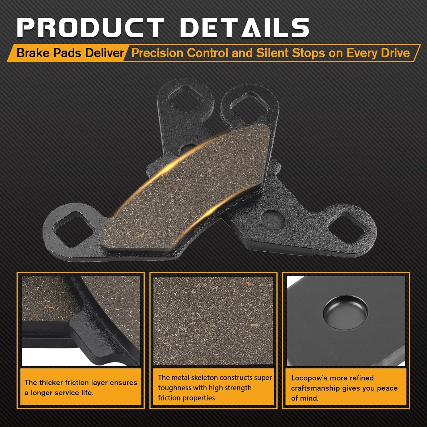 Front & Rear Brake Pads for Polaris Sportsman, Scrambler, Magnum, Trail Boss & M