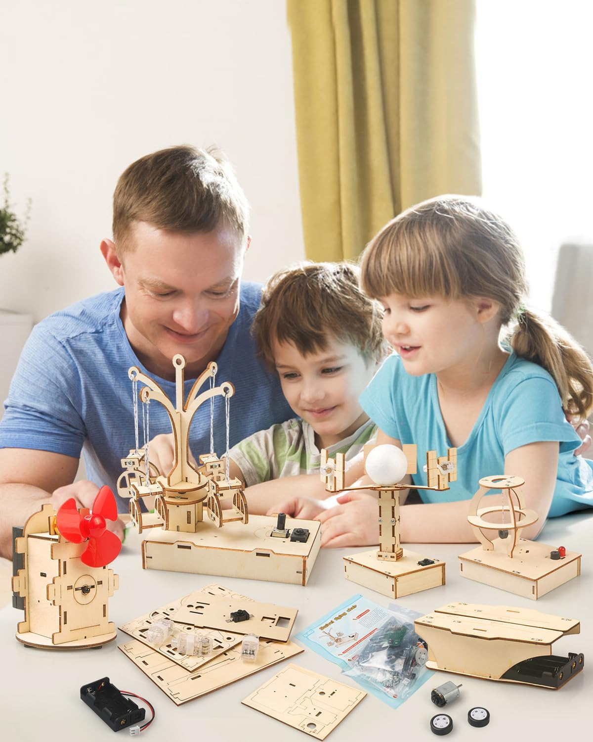 STEM Kits for Kids Ages 8-10-12, 5 Set Wooden 3D Puzzles, Educational Science Ex
