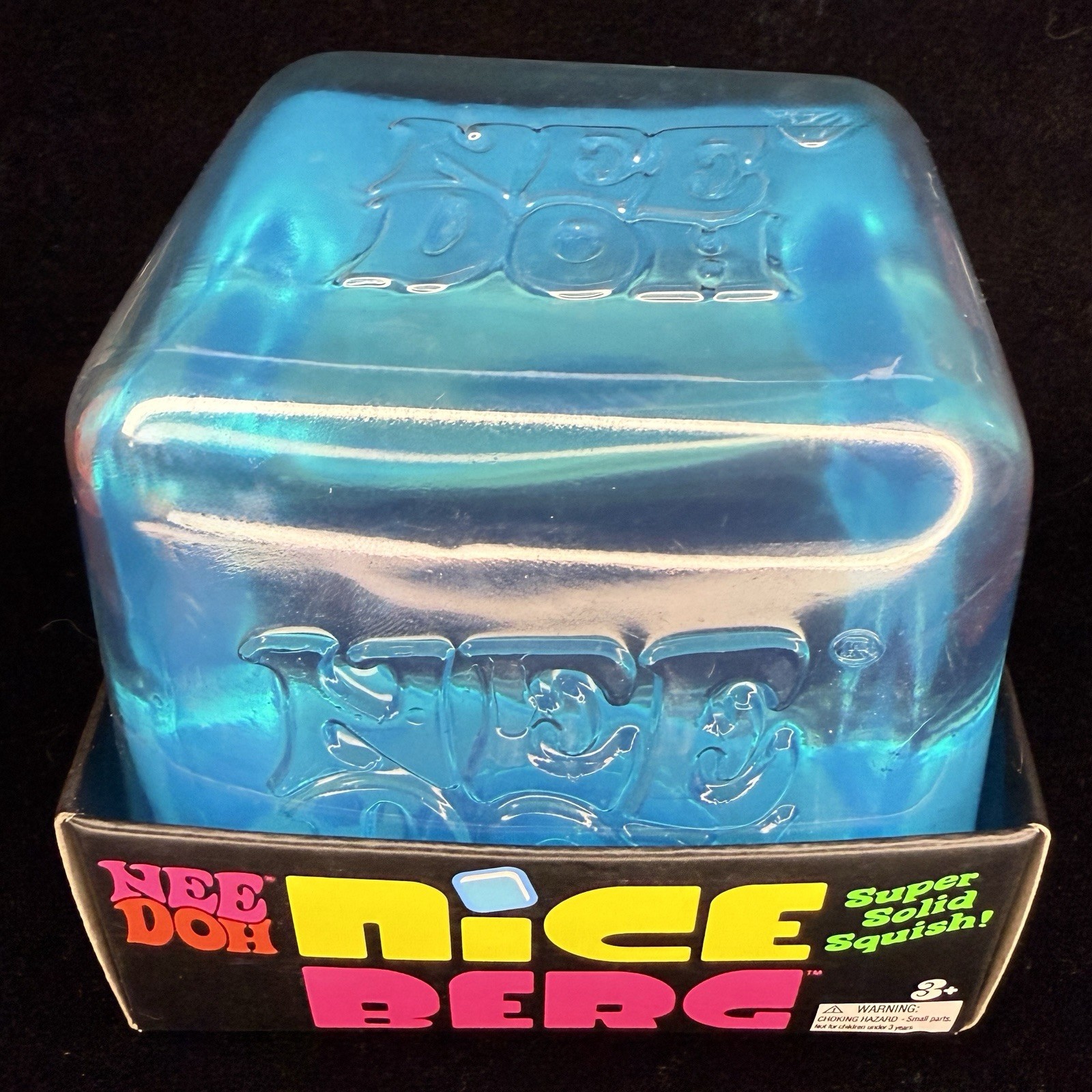 Nee Doh Nice Berg Blue XL Cube Giant NeeDoh Niceberg Solid Squishy Block NEW