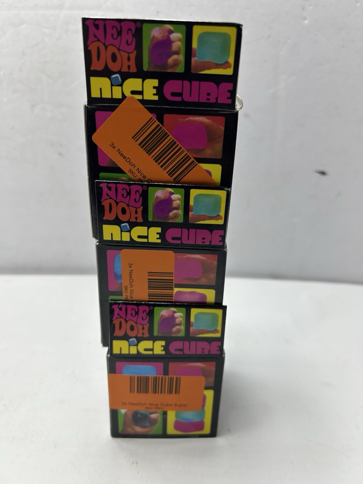 NeeDoh Nice Cube Super Solid Squish! Blue Pink Purple Lot Of 3 New In Boxes