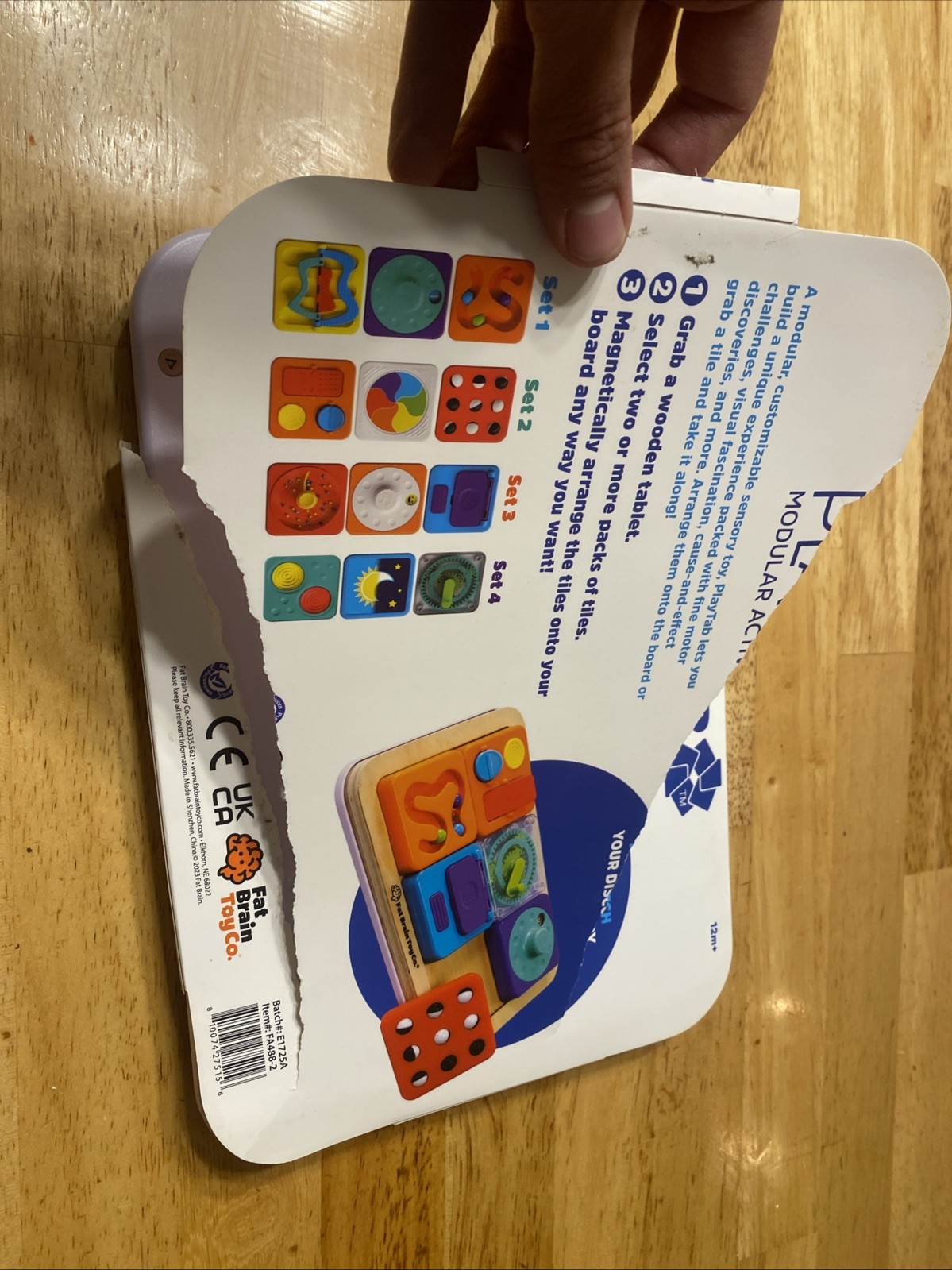 PlayTab Modular Wooden Activity Board – Magnetic Base for Sensory Play Tabs