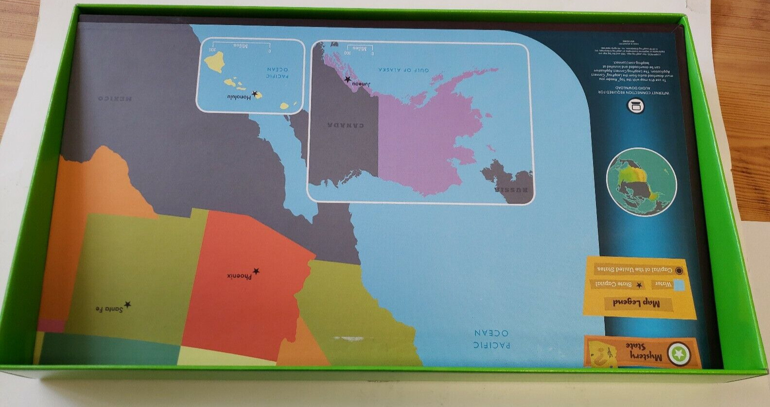 Leap Frog Tag Interactive United States Map 2 Sided Jumbo 35″ x 20″ Age 4-8.