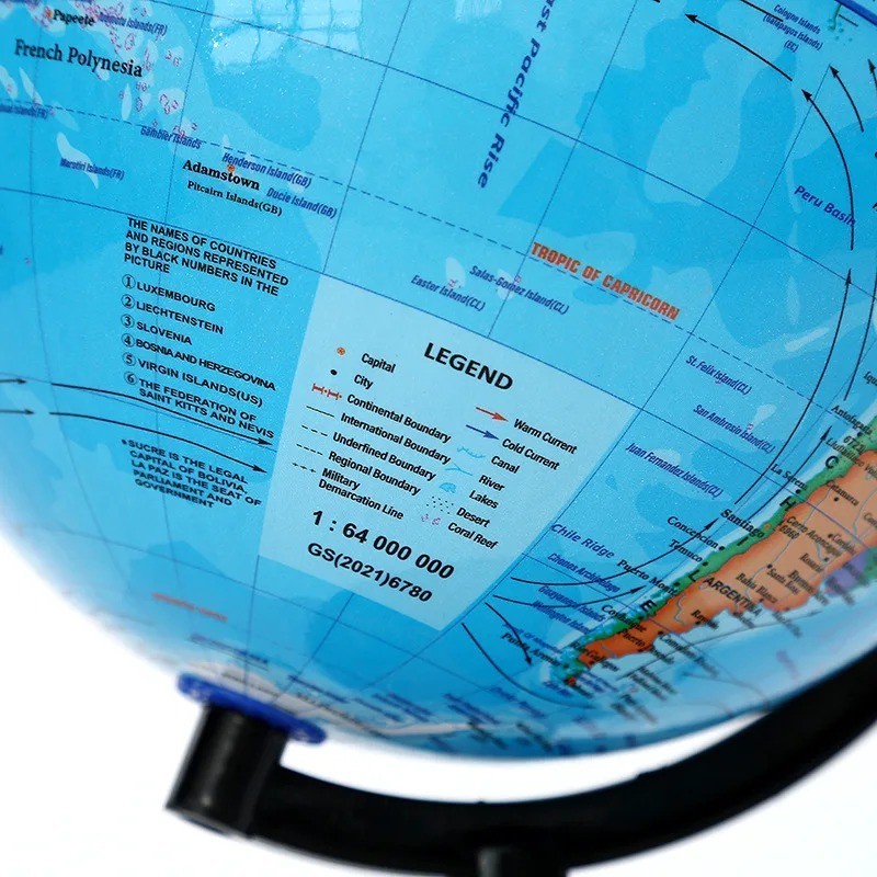 WORLD GLOBE EARTH Map Rotating Geography Ocean Classroom Learning Desktop 6