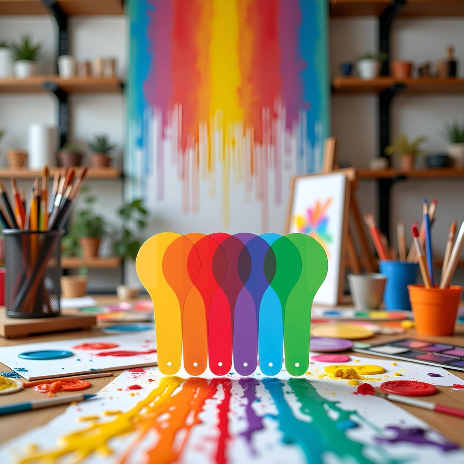 6Pcs Color Paddles, Transparent Color Paddles, Color Learning, Optics Color