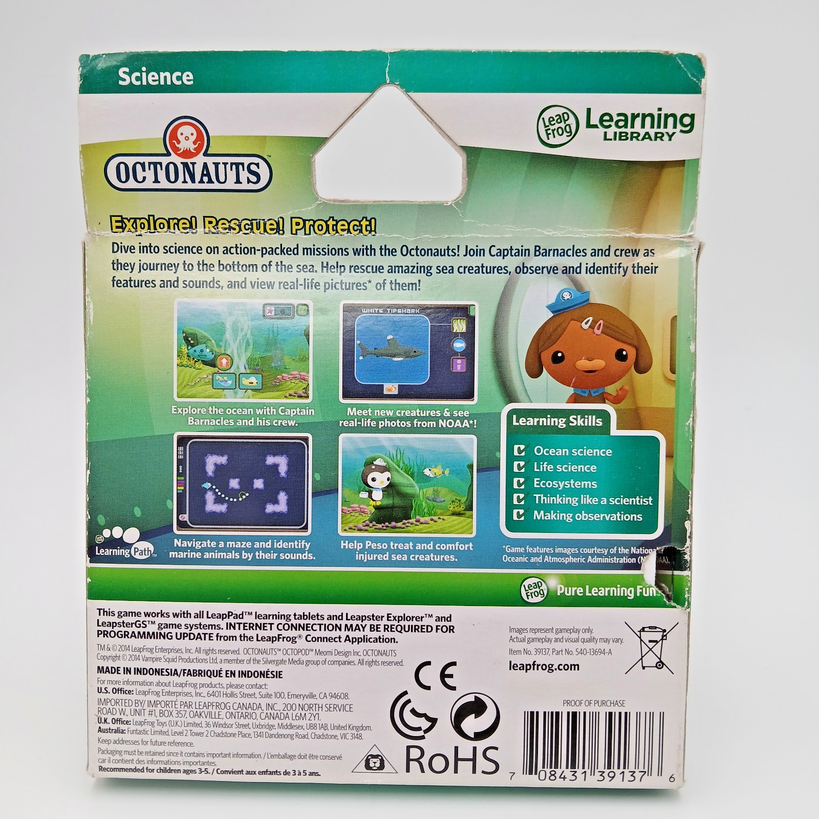 LeapFrog Disney Octonauts Science Learning Game LeapPad LeapsterGS New READ