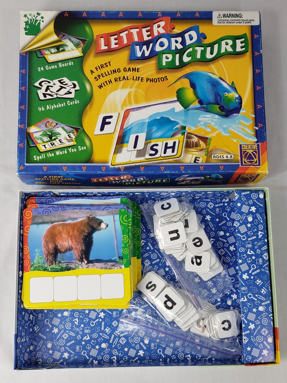 Vintage Spelling Game Letter Word Picture Ages 4-8 Colorful Creative Pre-owned