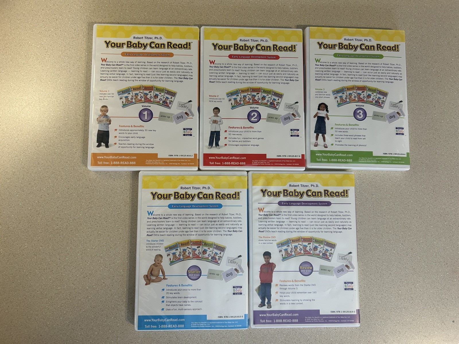 Your Baby Can Read Early Language Development System 5 DVD Set Interactive EUC