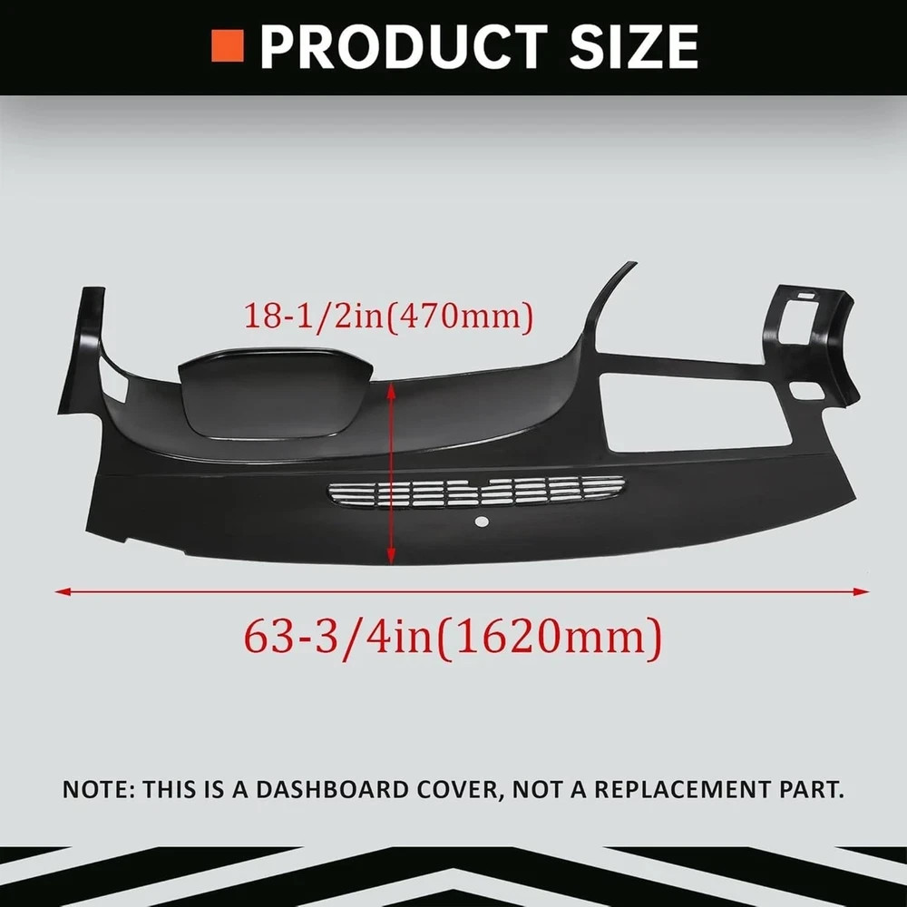 Kojem Black Dash Board Cover Compatible with 2007-2013 Chevy Chevrolet Silverado