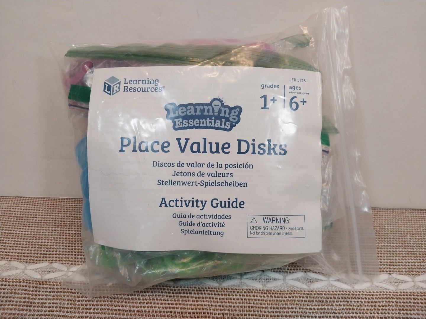 Learning Resources Place Value Foam Discs Set280pcs 8 colors 1s-Milllion Primary
