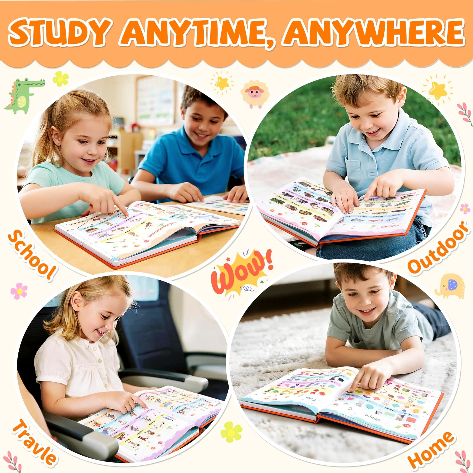 2025 New My First English Words Sound Book Toy, English Learning Talking Book