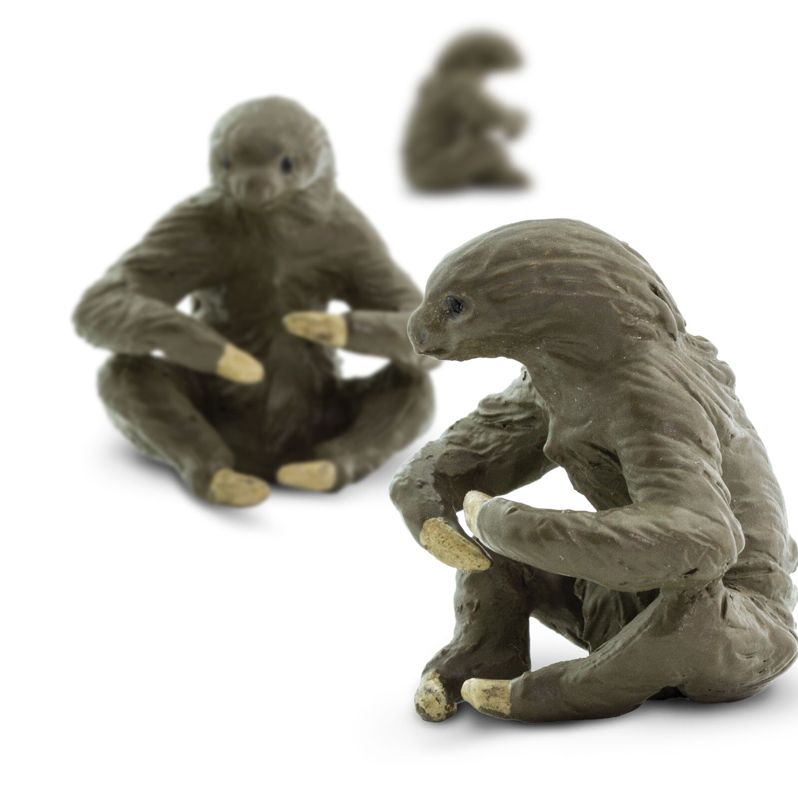 SAFARI LTD TWO TOED SLOTHS SET OF 25 GOOD LUCK MINIS! #100315! TINY 1″ LONG