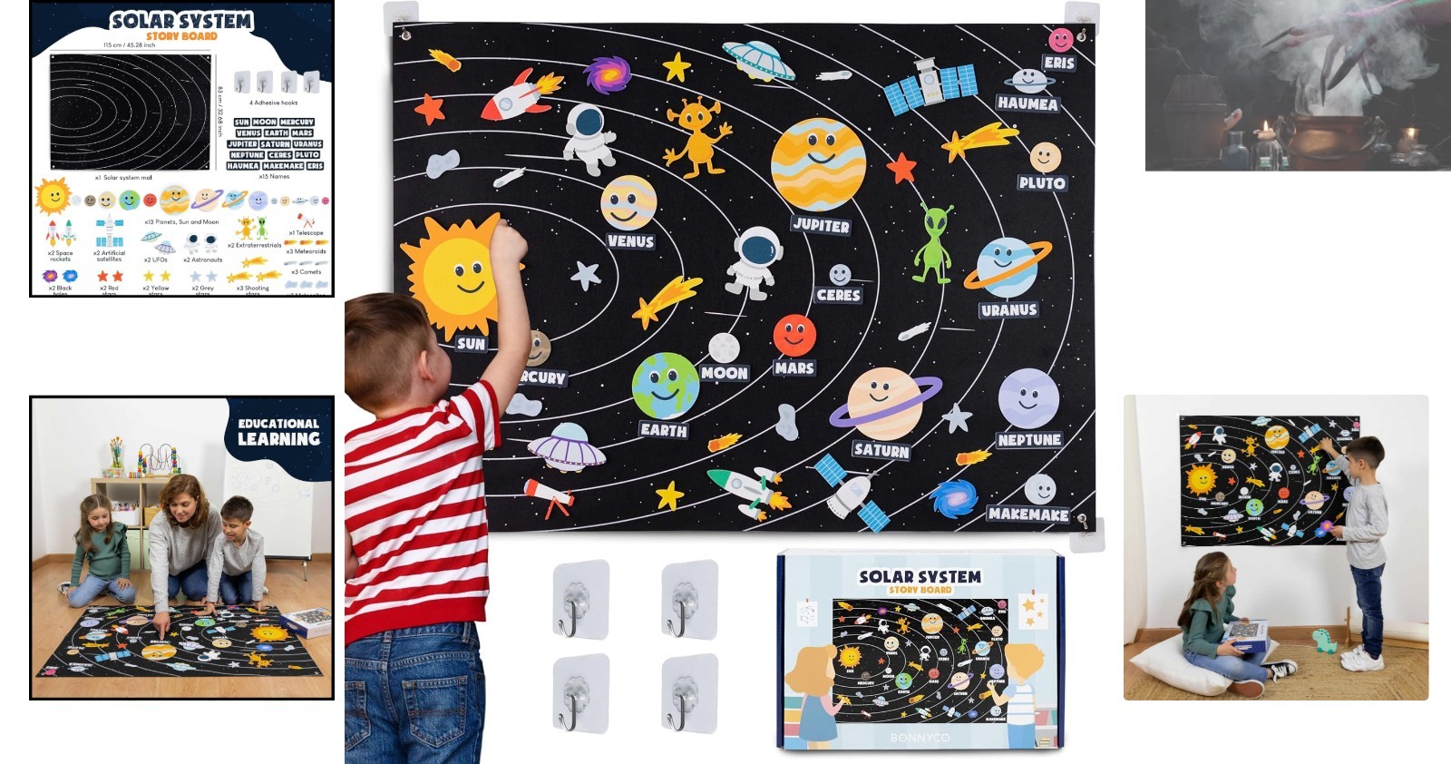 Kids 61-Piece Felt Solar System Set – Fun Montessori Learning Tool for Ages 3-8