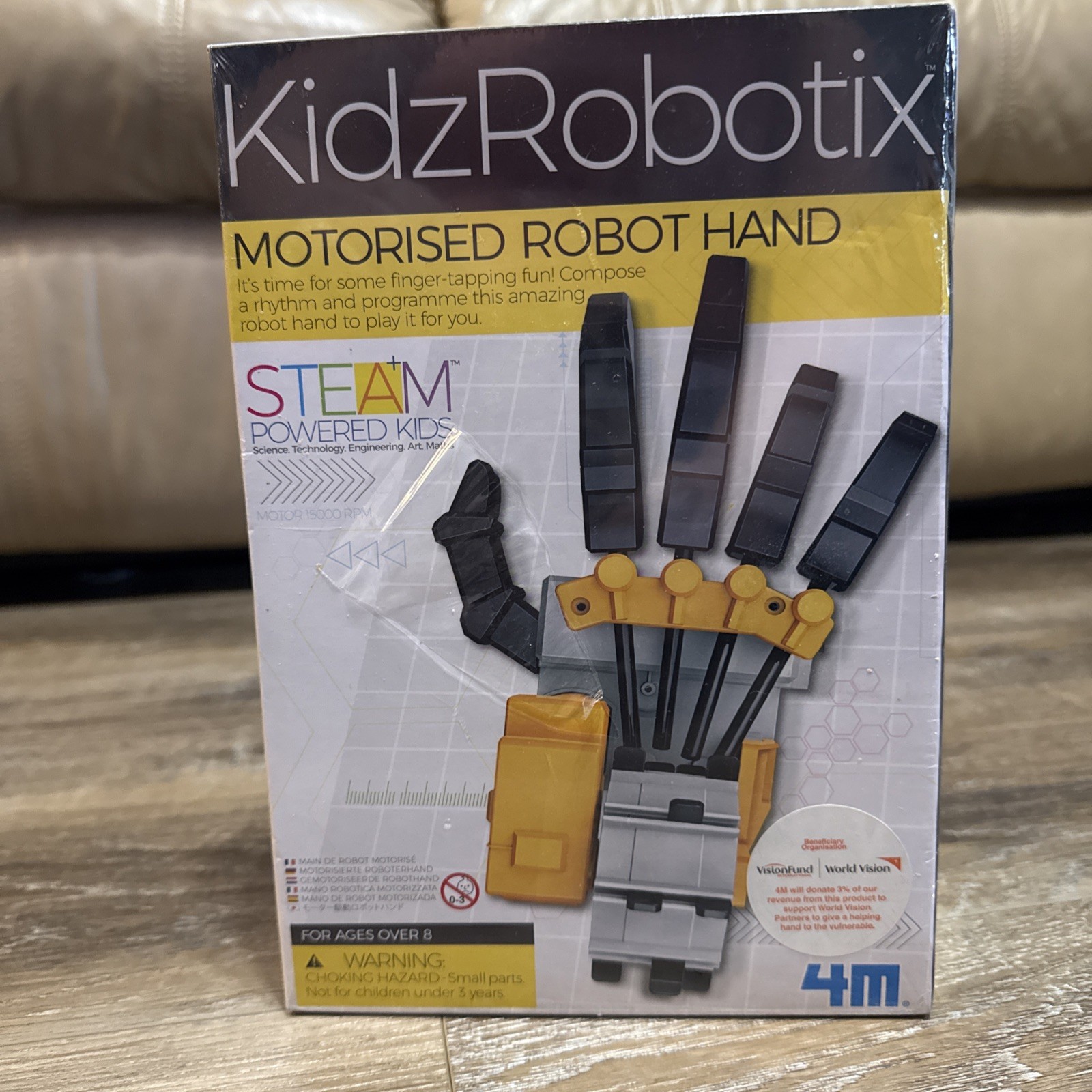 New KidzRobotix Motorized Robot Hand STEAM Powered Kids 4M Kids Building Toy