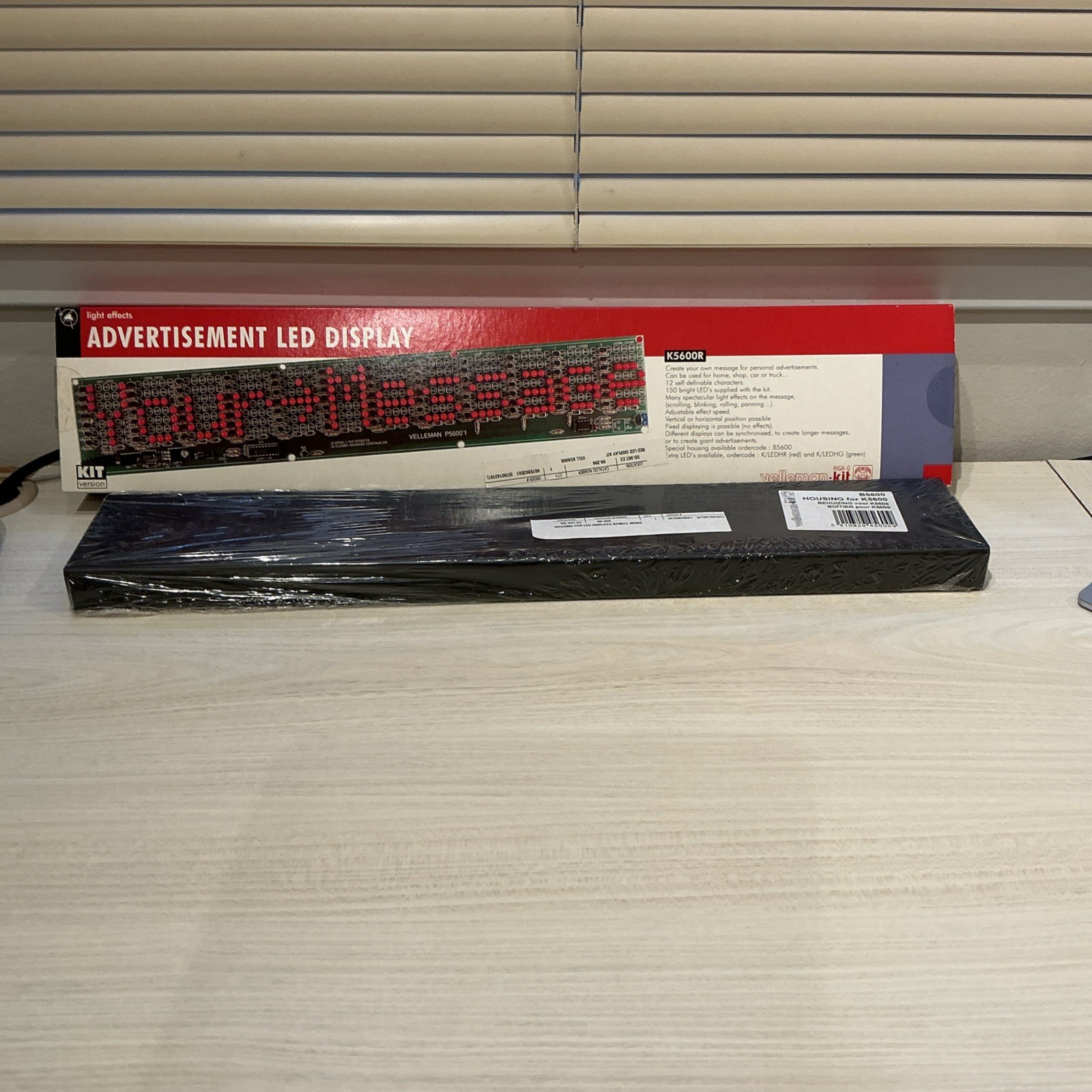 Vintage Advertisement LED Display (Red) Kit Velleman K5600 with unopened housing