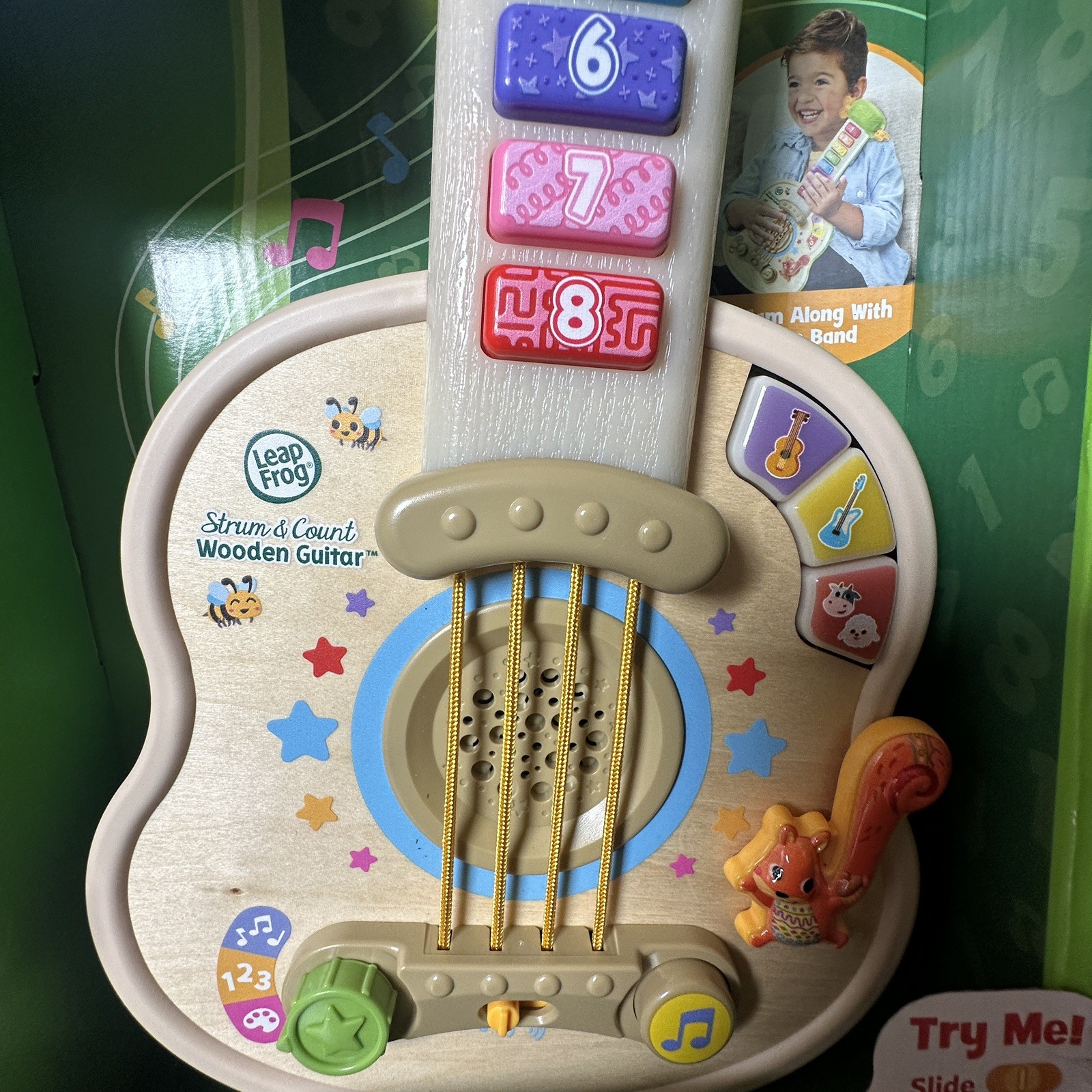 NEW LeapFrog Strum & Count Wooden Guitar for kids girls & boys