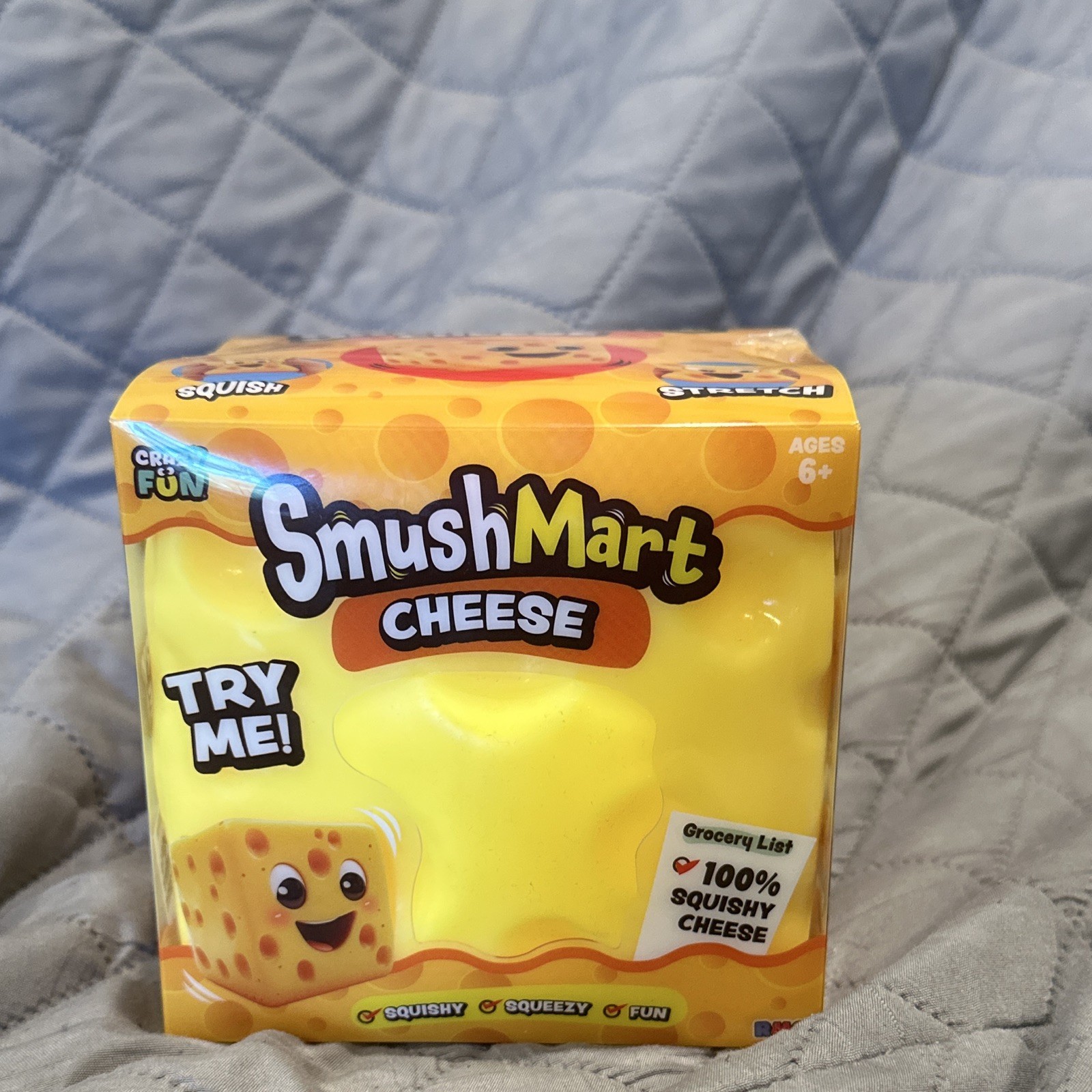 RMS SmushMart Cheese Squishy Tactile Squeeze Toy Ages 6+ Yellow/Orange 9214202