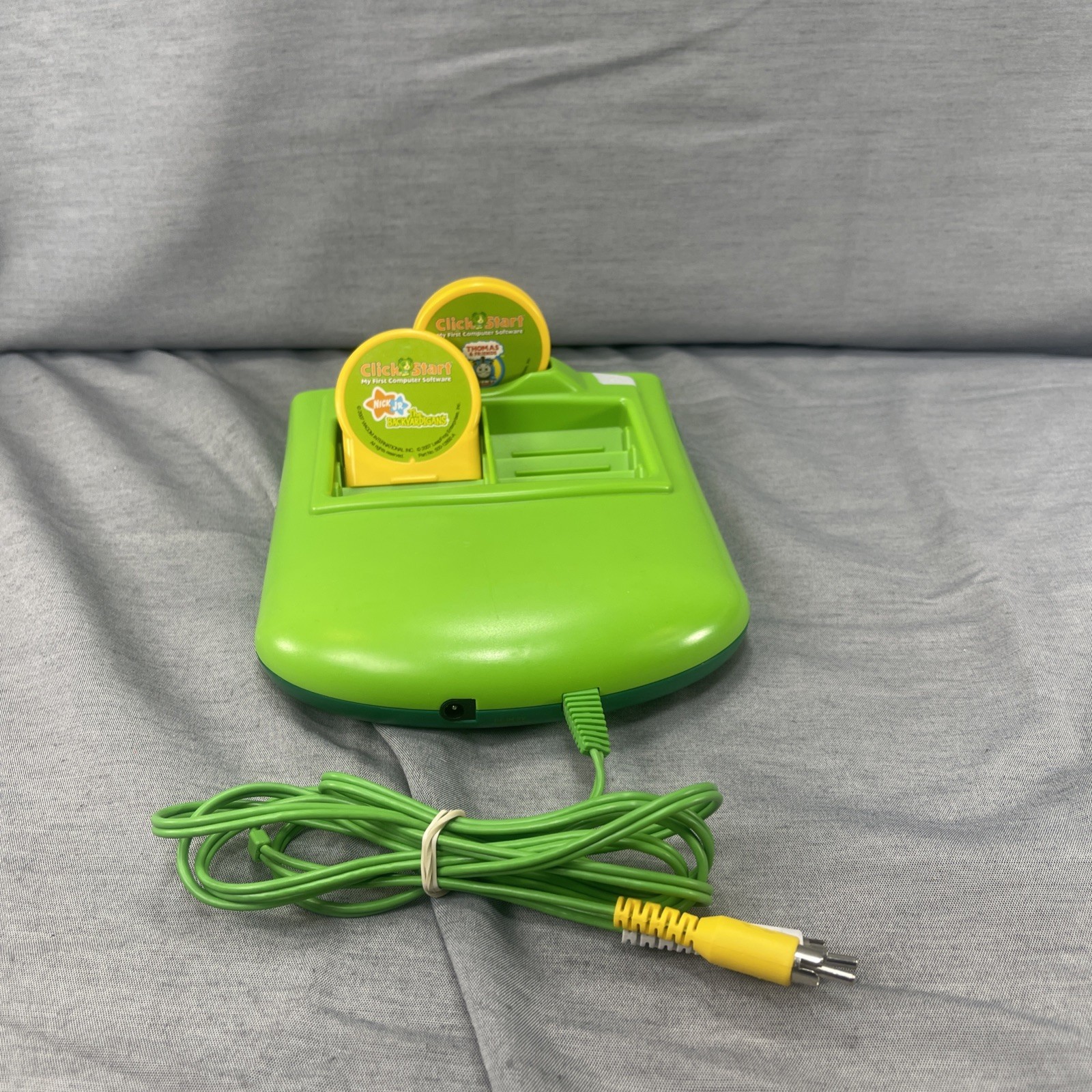 LeapFrog Click Start My First Computer Console green w/ 2 games cartridges READ