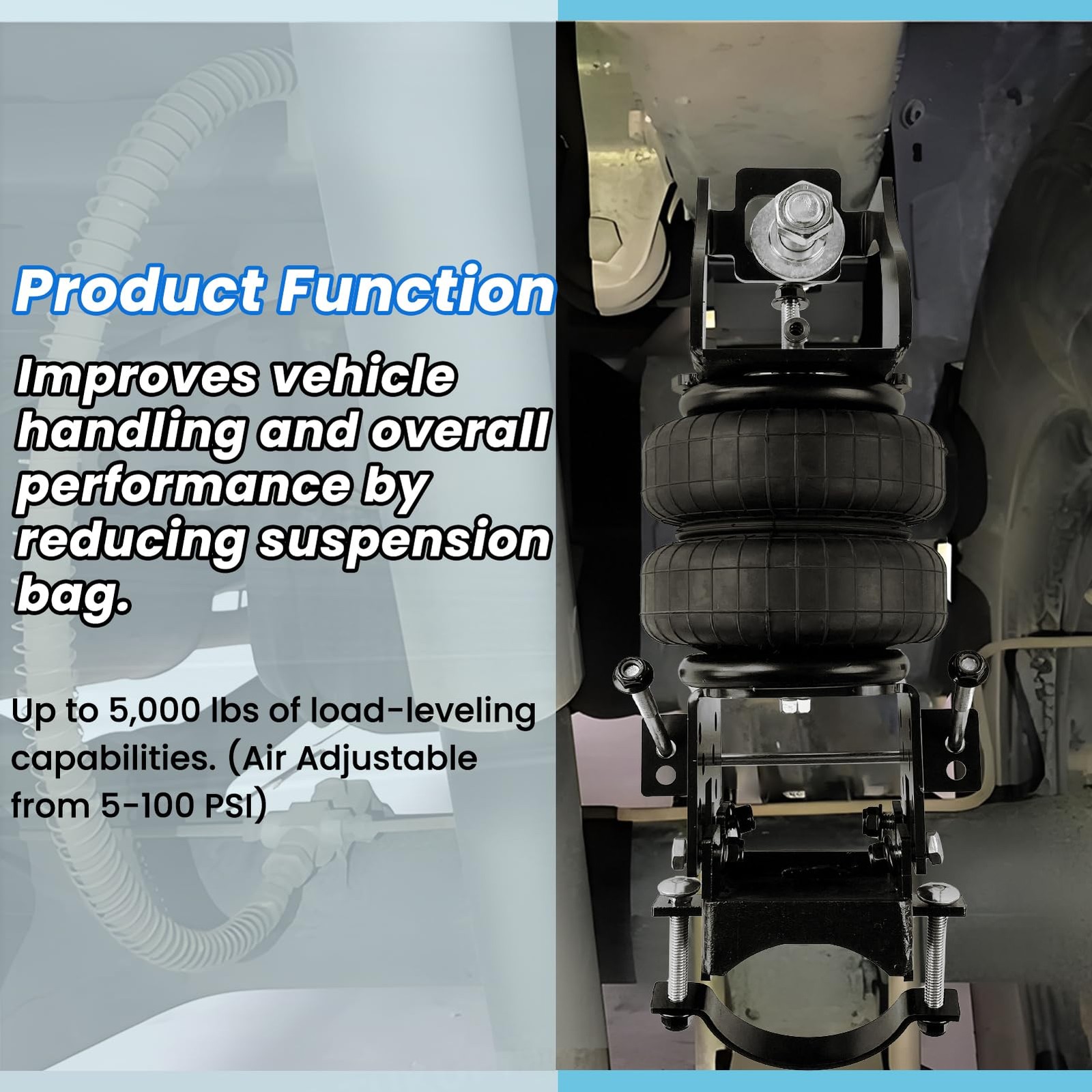2PC Air Bag Suspension Kit for 1999-2004 Ford F-250 3/4 ton 8 Lugs 5000lbs