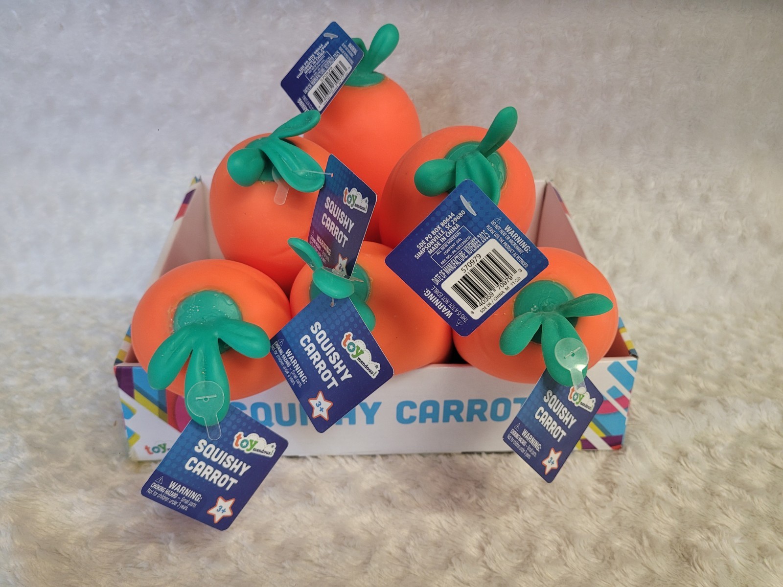 Sunny Days Carrot Squishy Toy Stress Relief Sensory Squisheez New Case Lot of 6