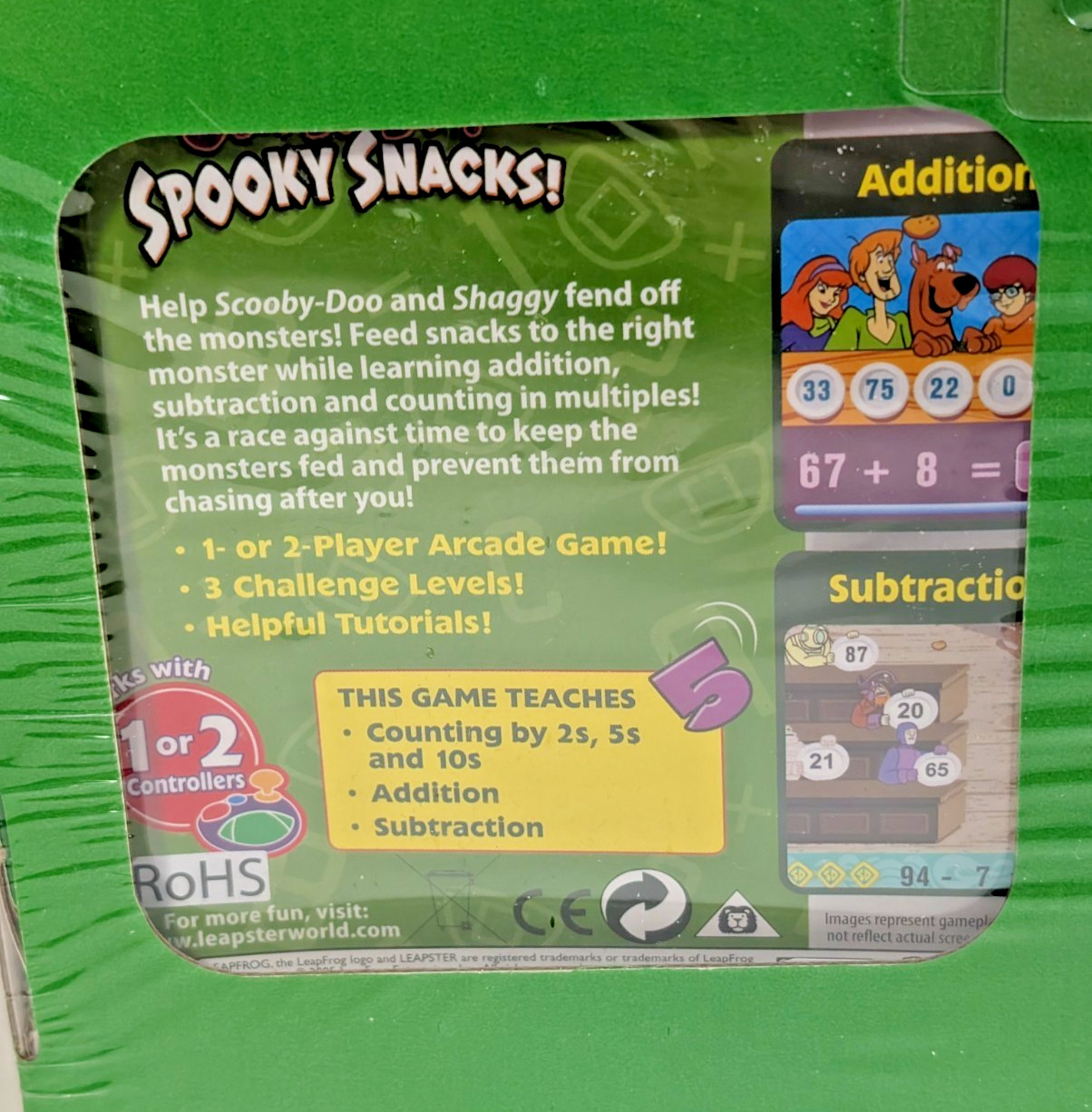 Leap Frog Leapster Learning Game System Number Raiders Scooby Doo Spooky Snacks!