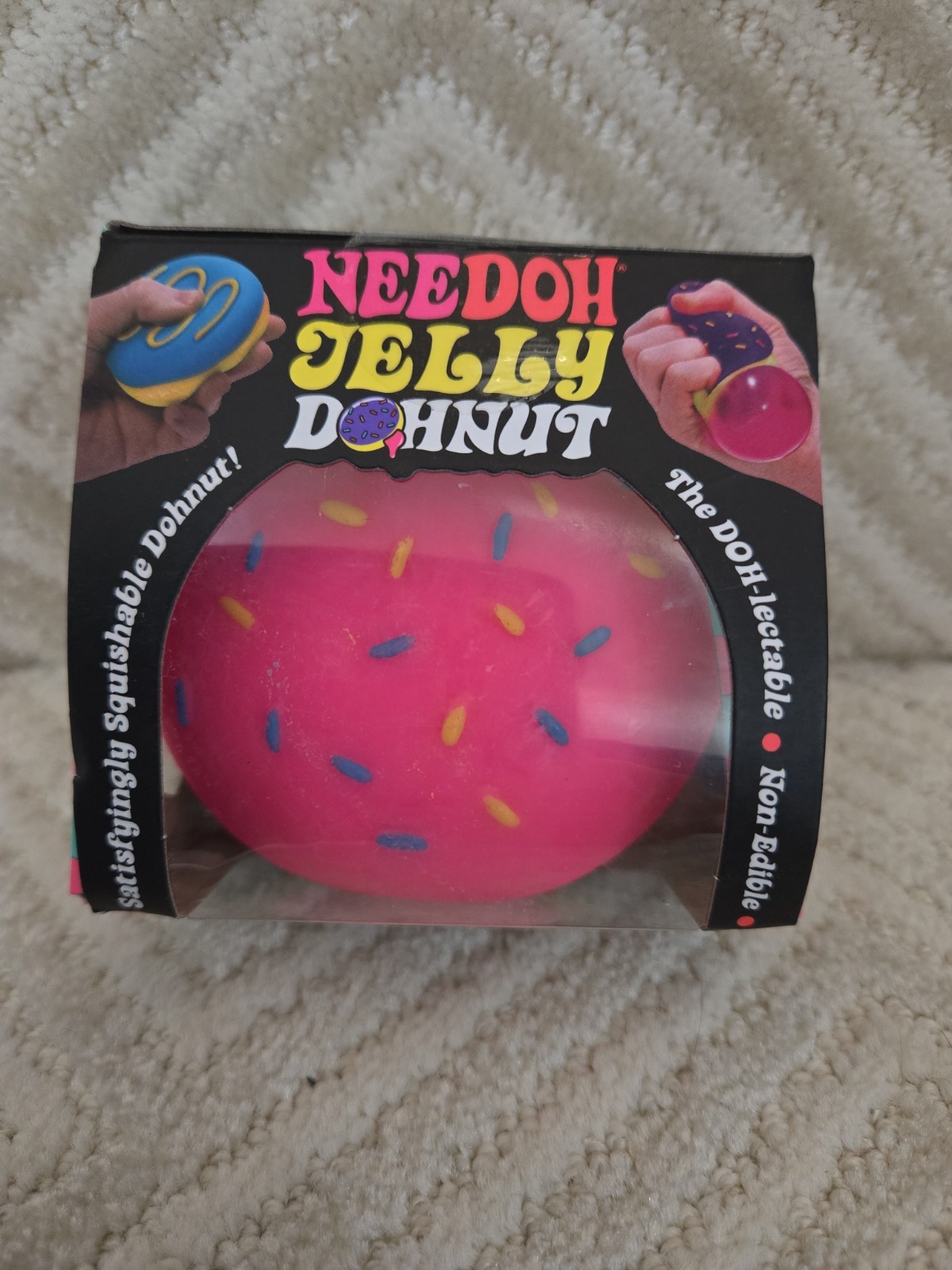 AUTHENTIC Schylling NeeDoh Jelly Dohnut PINK FROSTING WITH SPRINKLES