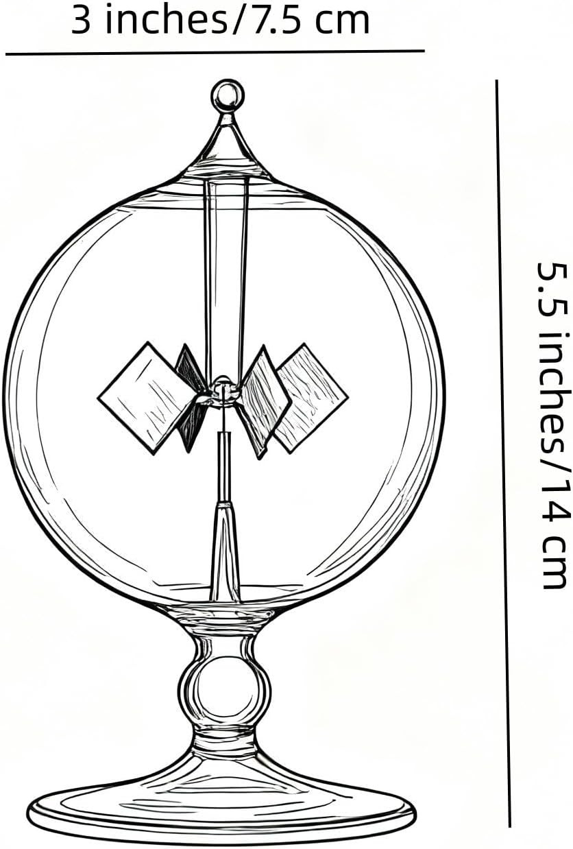 Solar Power Radiometer Glass Windmill for Light Energy Display and Education