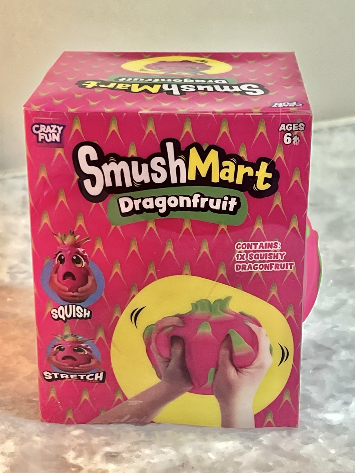 RMS SmushMart Dragonfruit Squishy Squeeze Toy Pink Green