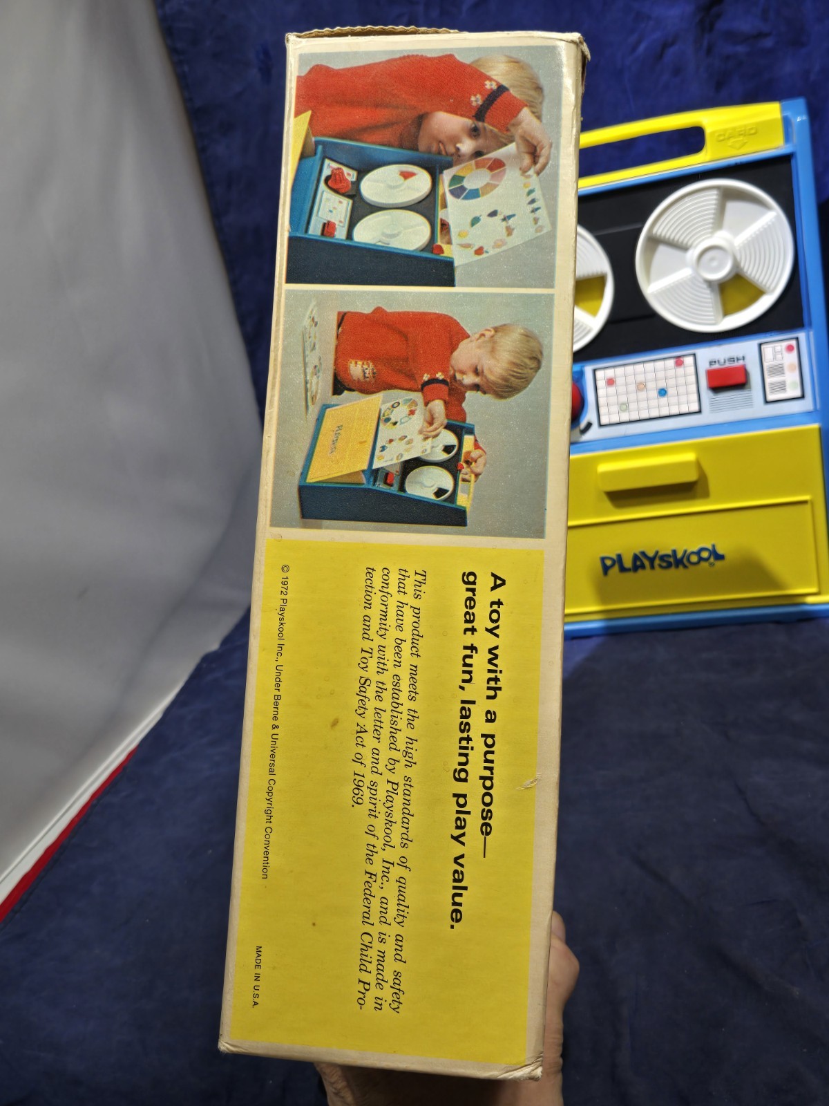 Vintage 1972 Playskool Play ‘N Learn Computer Reel to Reel Toy with 7 Cards