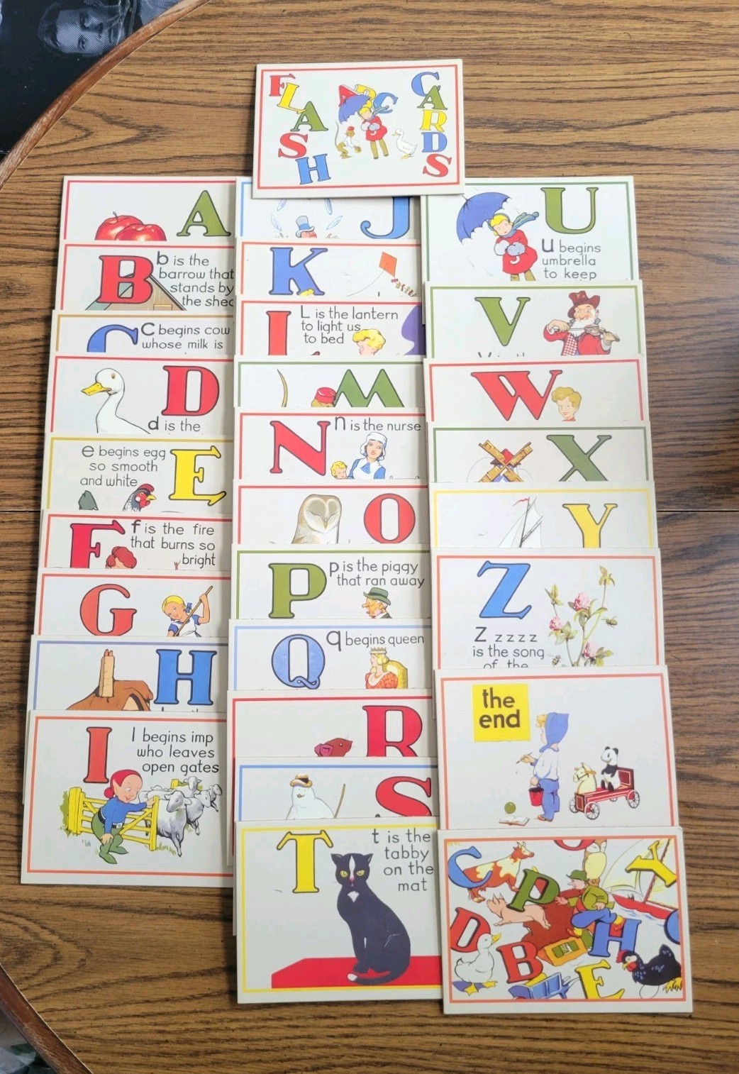 Vintage 2002 Cavallini & Co Italy 1930 Alphabet Flash Cards Reproduced 1930s