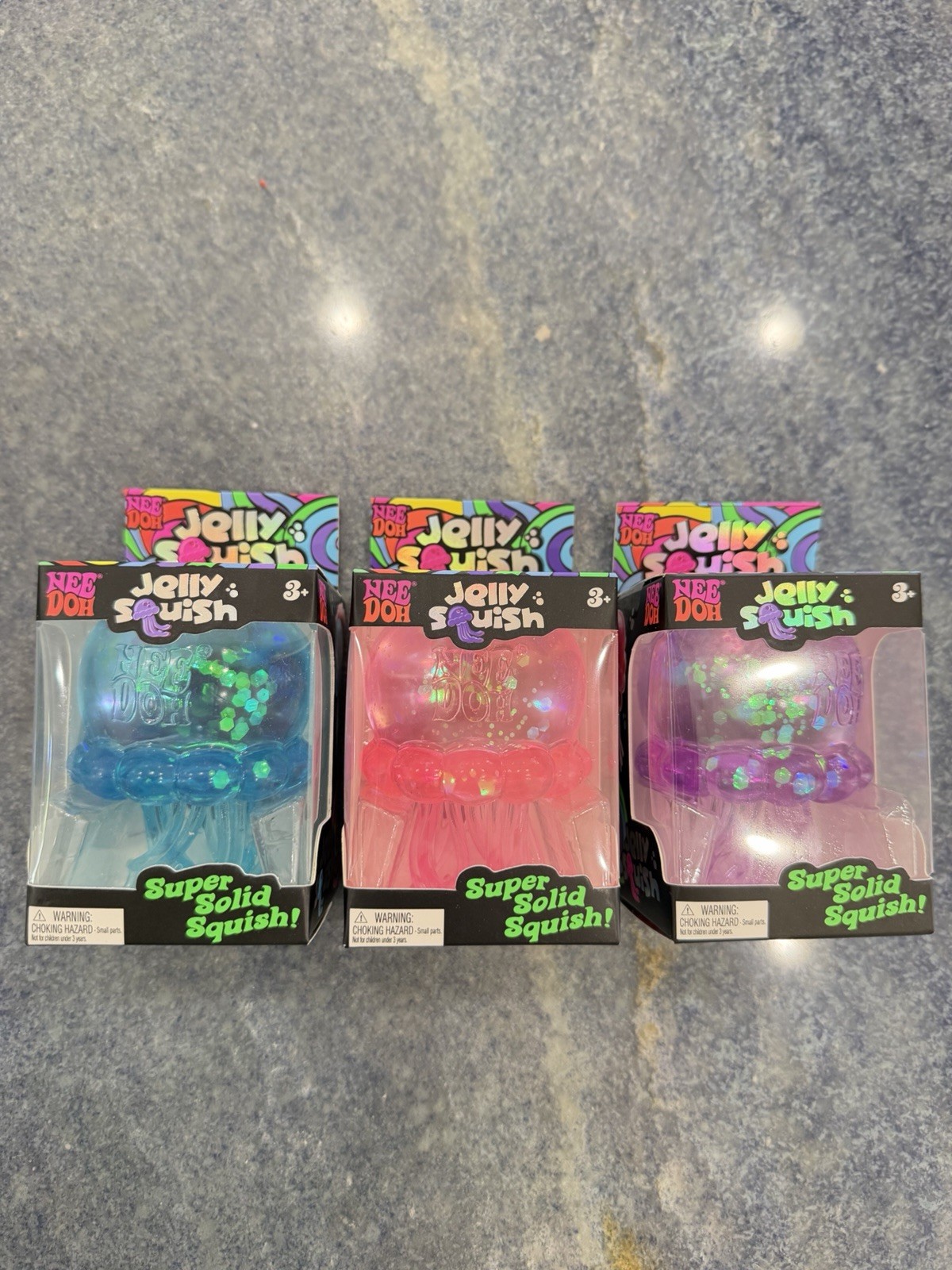 NeeDoh Jelly Squish 3 Brand New Sealed Packs REAL NEEDOH