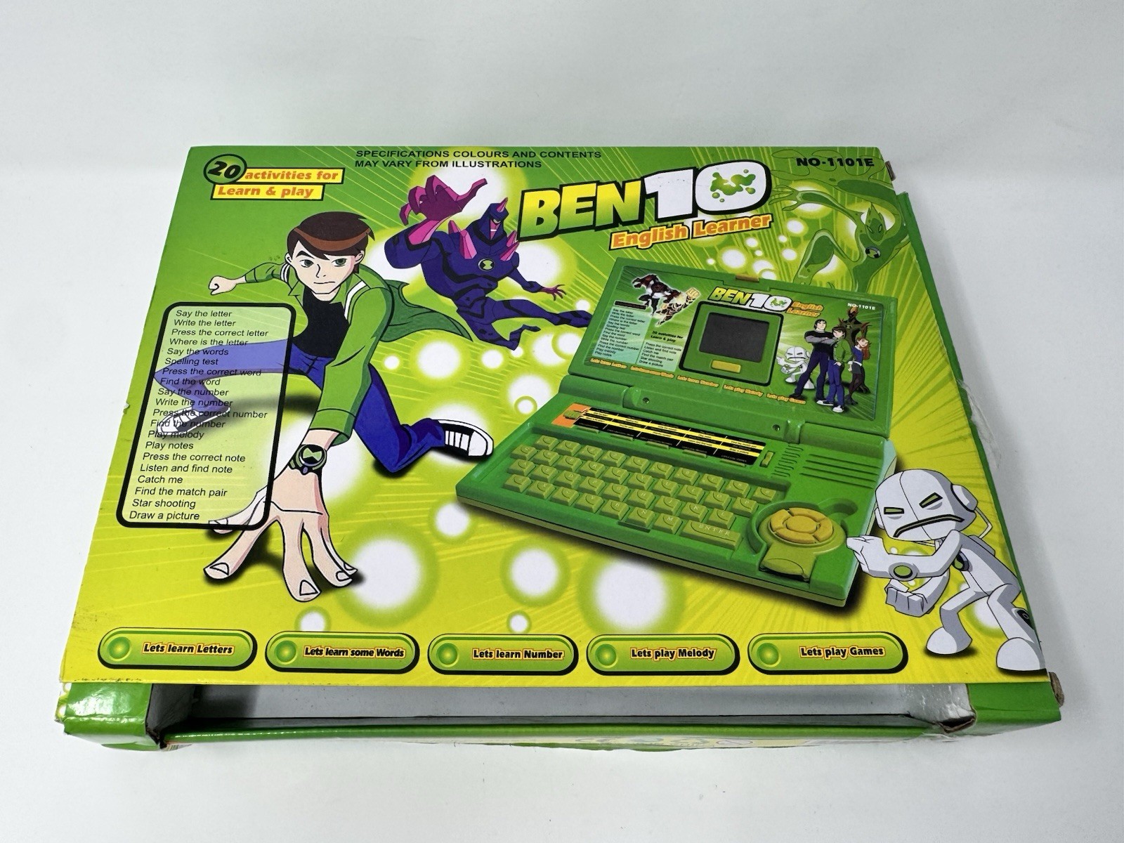 Ben 10 English Learner Toy Laptop NO-1101E Electronic Learning Computer New