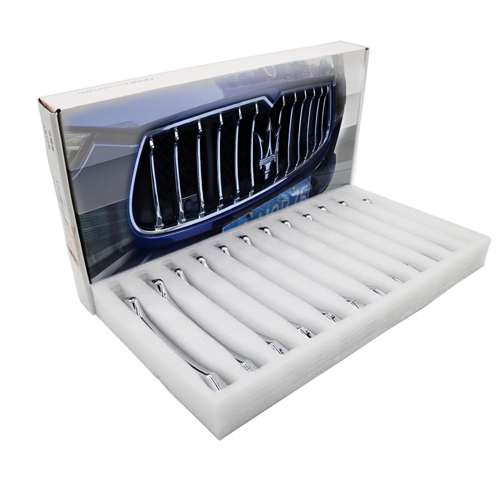 Front Grill Chrome Trim Compatible with Maserati Ghibli 2013 2014 2015 2016 2…