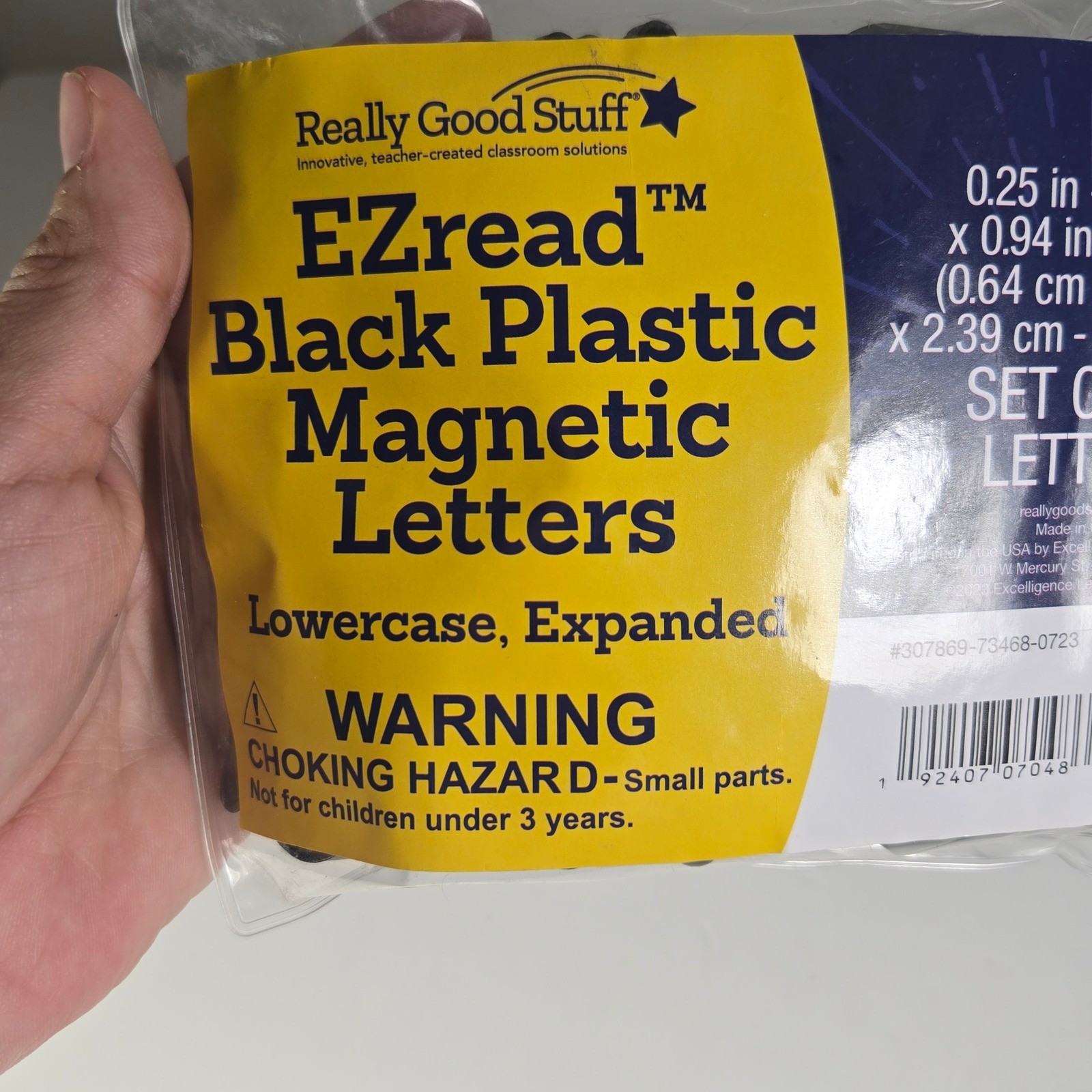 Really Good Stuff EZread Black Plastic Magnetic Letters Lowercase Set of 80