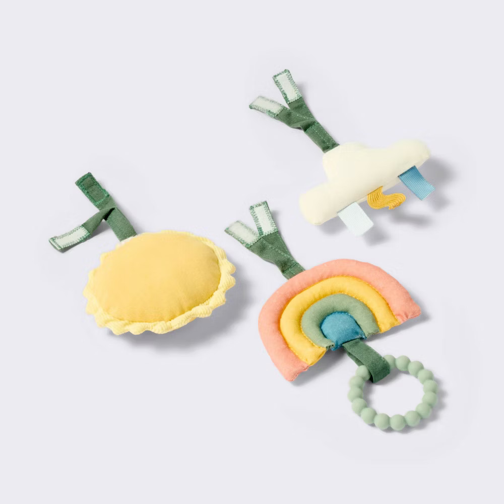 Wood Play Gym + Hanging Toys Set – Cloud Island