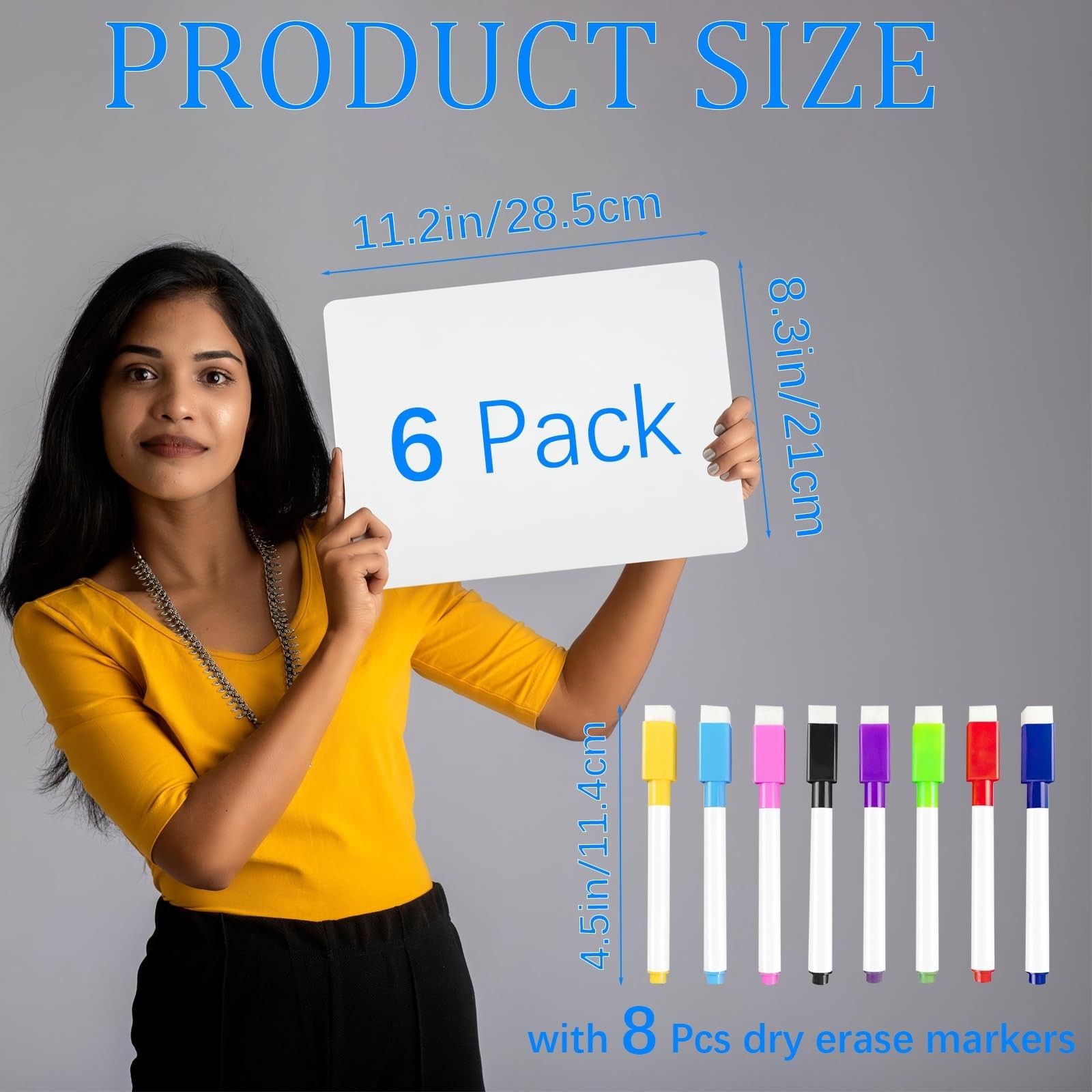 6 Pack Dry Erase LapBoards Double Sided 11.2 x 8.3 Inch Dry Erase Boards with…