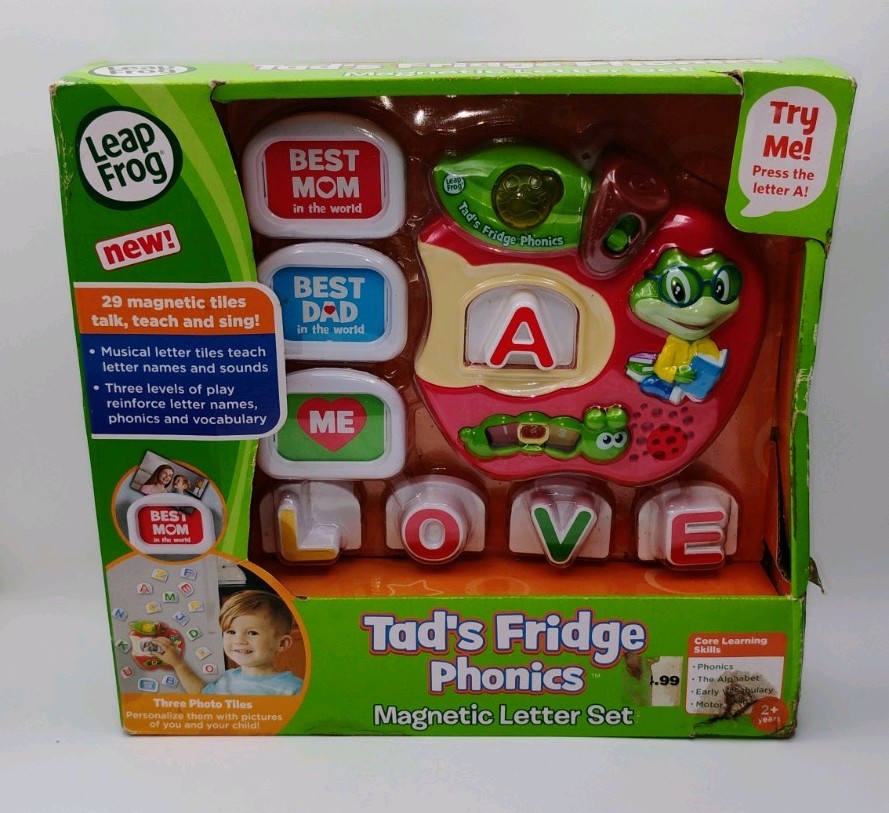 LEAP FROG TAD’S FRIDGE PHONICS MAGNETIC LETTER SET TILES TALK & SING NIB