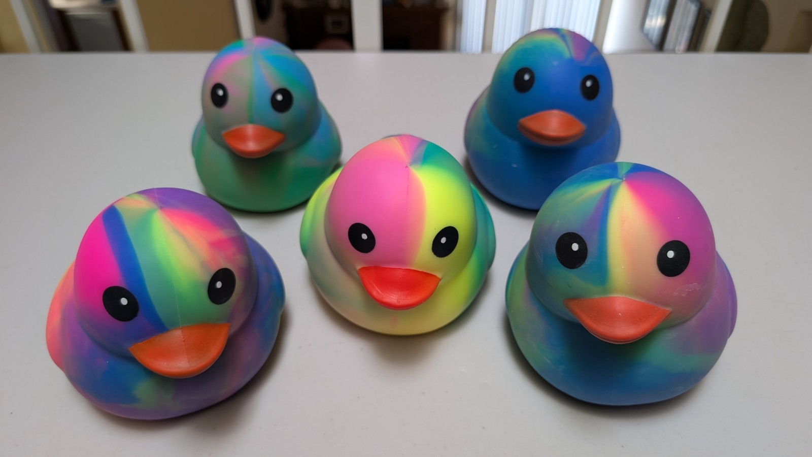 Sunny Days Jumbo Squeezy Duck – Tie-Dye Squishy Stress Relief Toy New LOT OF 5