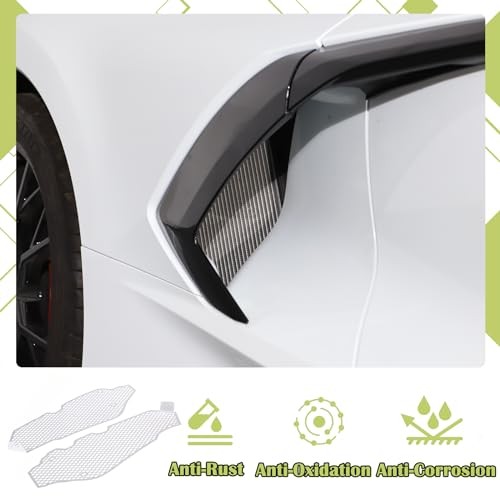 Side Intake Mesh Grille Guard Set Compatible with Side air intake mesh-silver