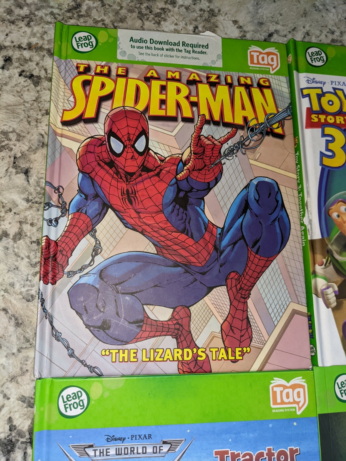 Lot 4 LeapFrog🐸 TAG Reading System Book 4-8 Years Spiderman Toy Story, Cars 📚