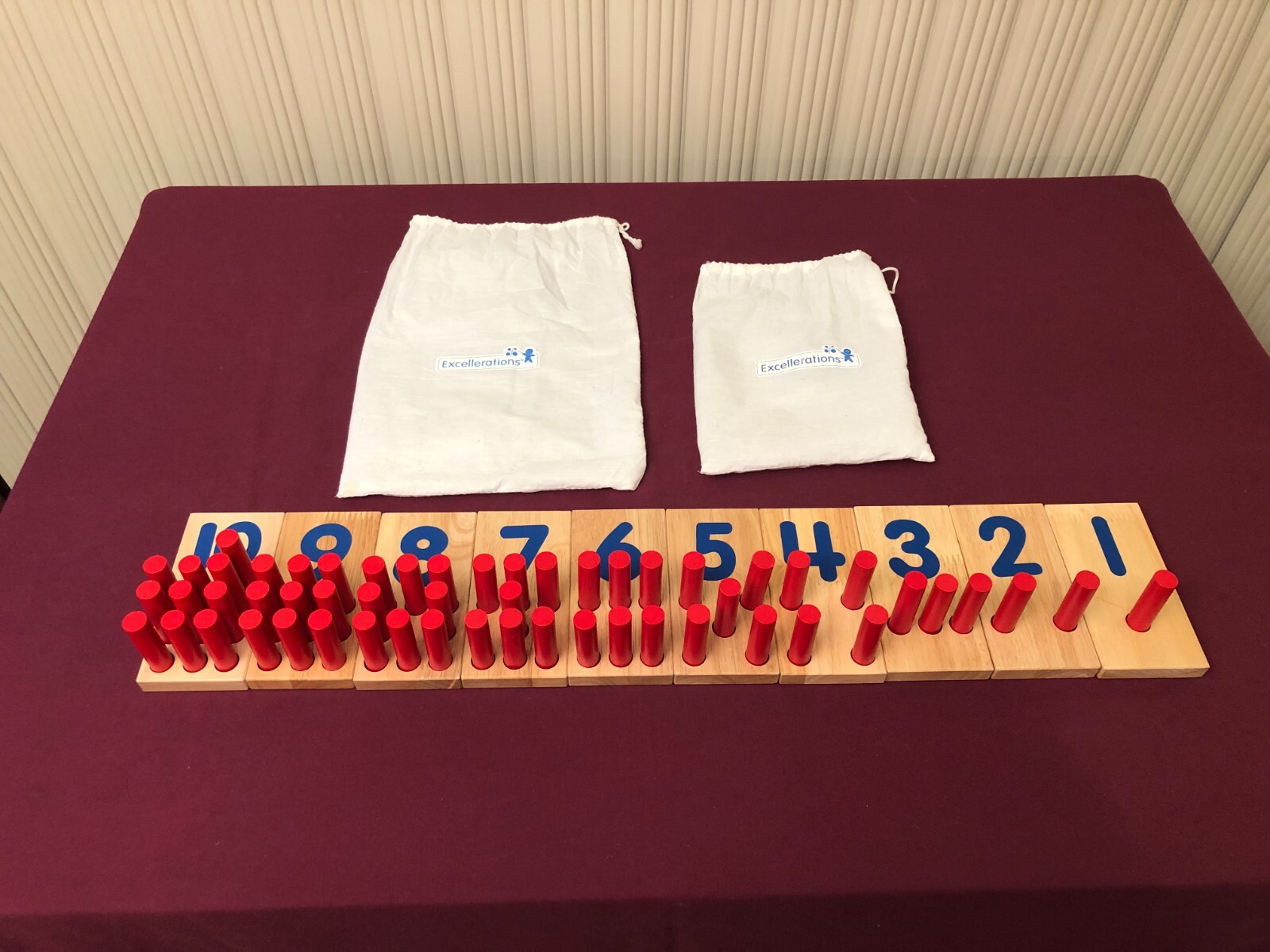 Number Boards Wooden, Excellerations 2.5 x 5 inches, Counting Teaching Toy